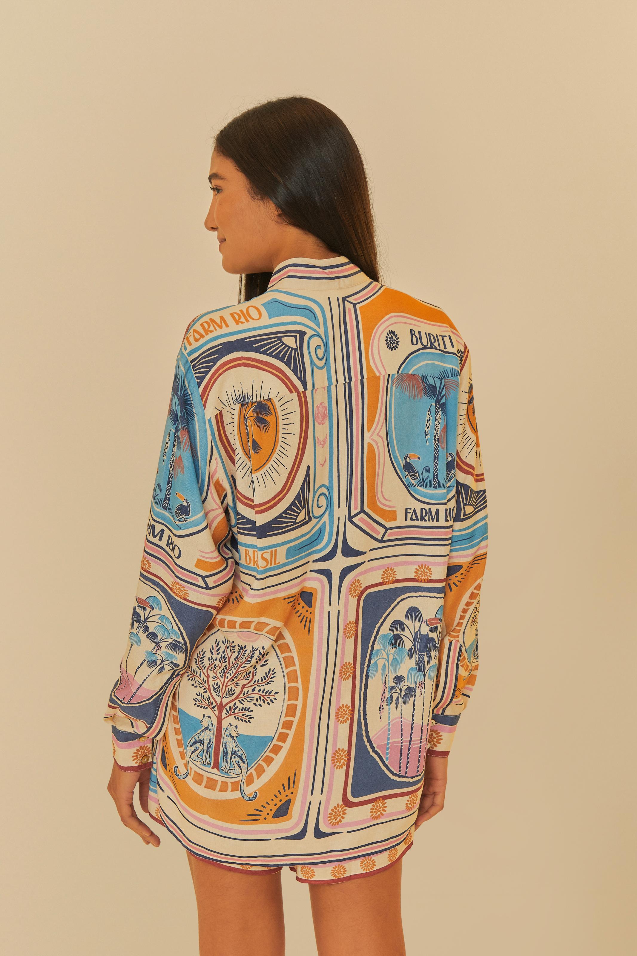 Camisa Manga Longa Estampada Selinhos Do Cerrado
