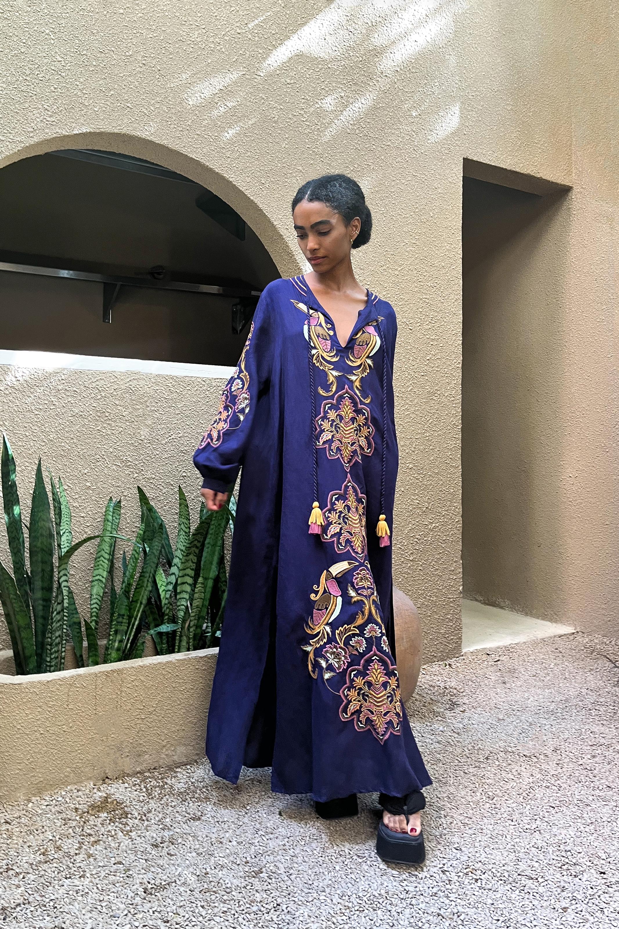 Vestido Bordado Estampado Romance Boho