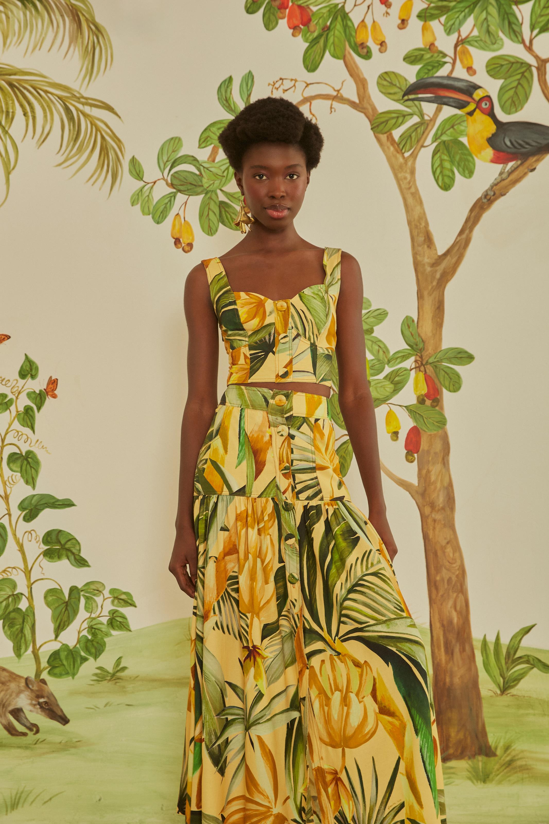 Saia Cropped Estampada Bananarte