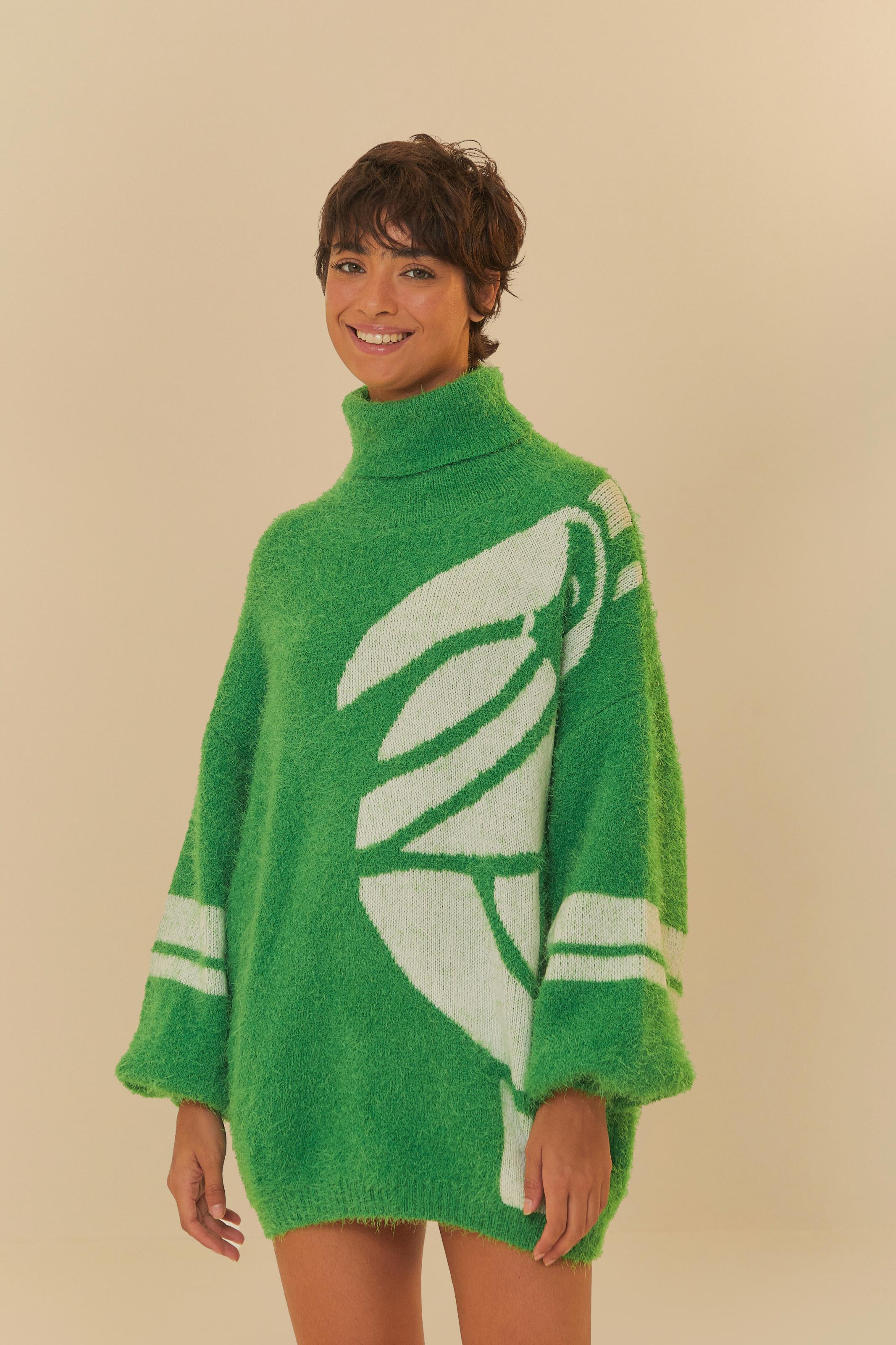 Vestido Pull Tricot Pelinho Rendeira