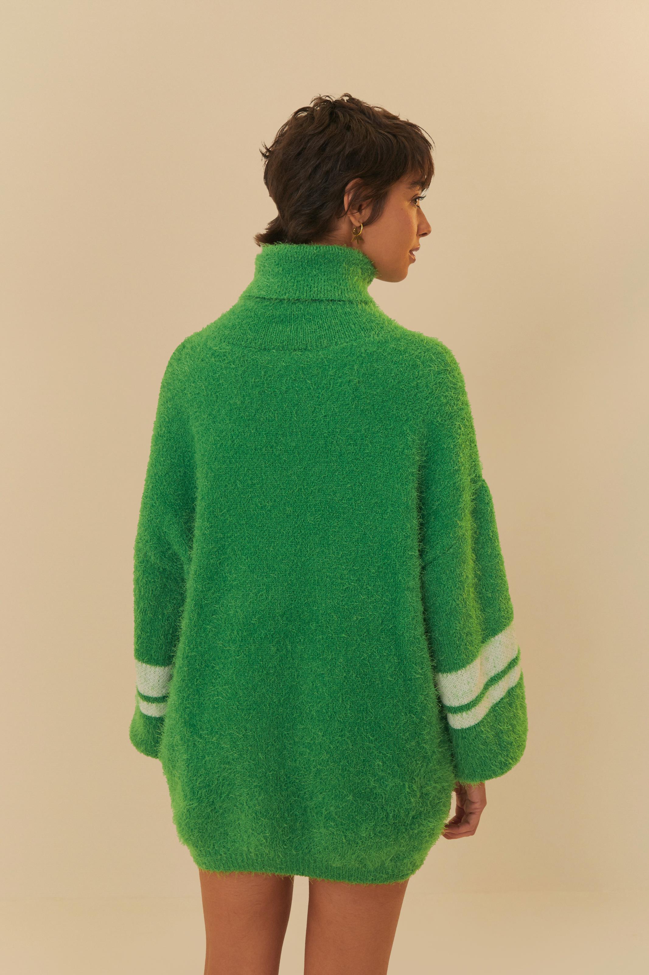 Vestido Pull Tricot Pelinho Rendeira