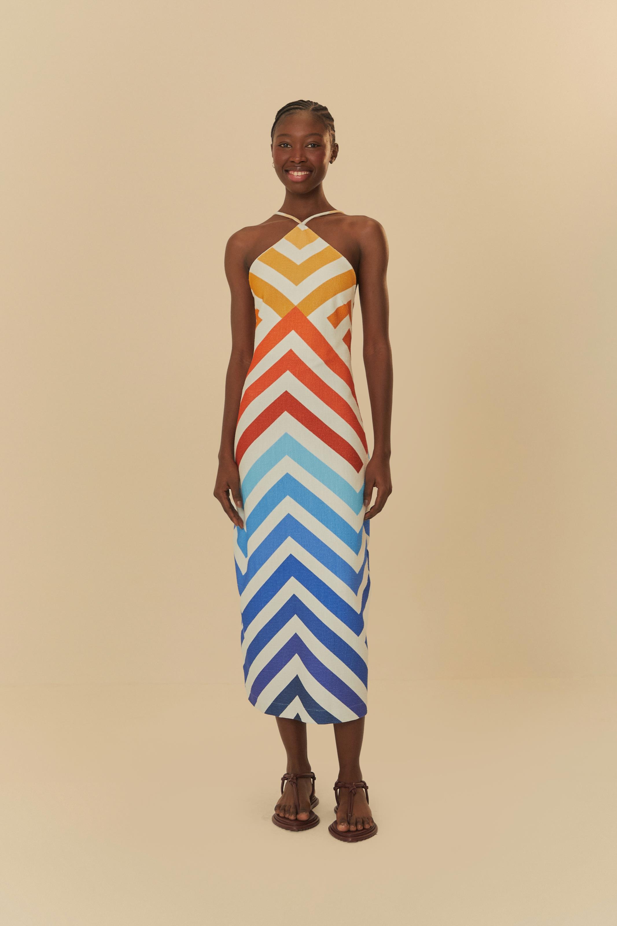 Vestido Listra Estampado Jambu