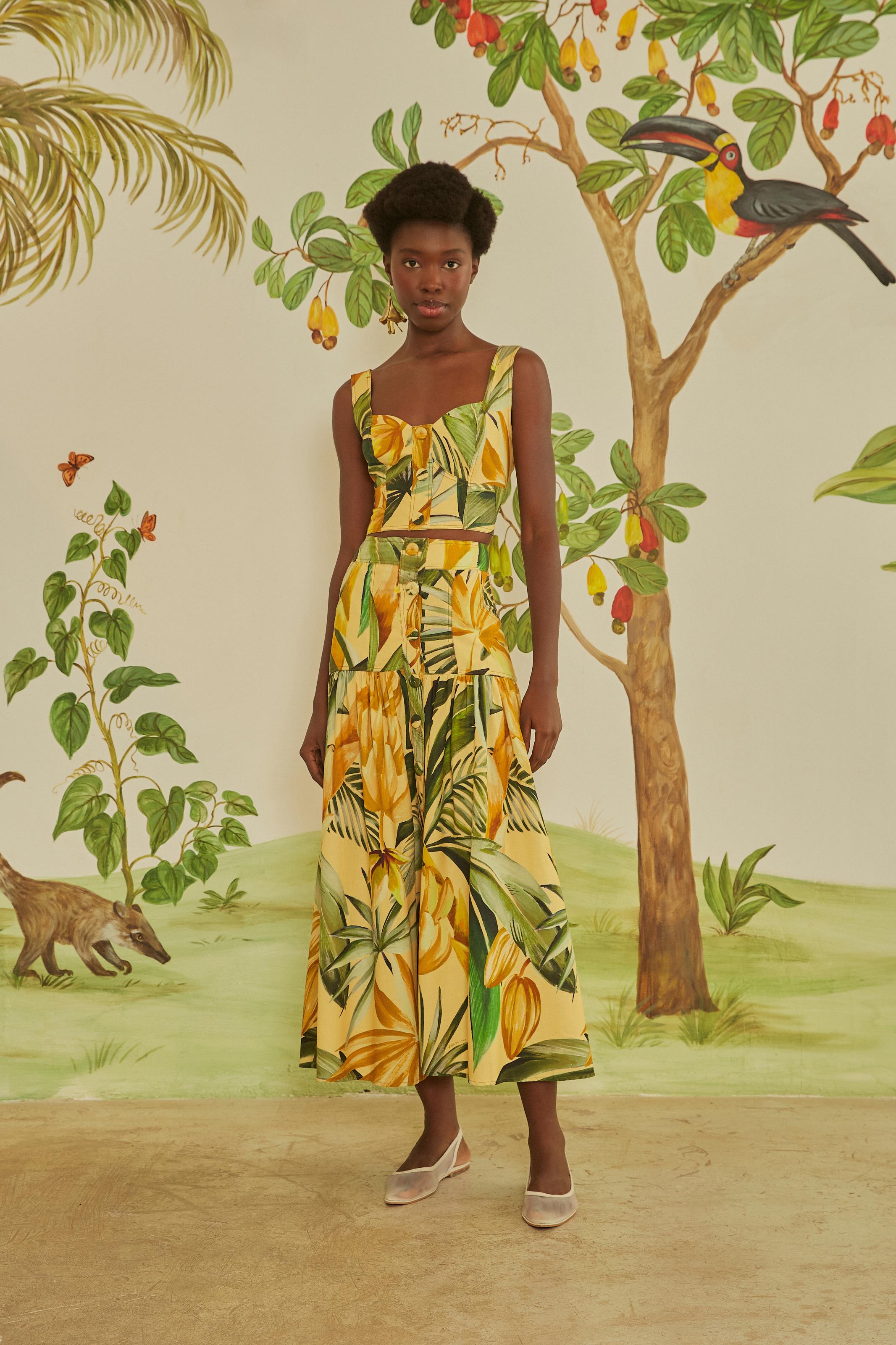 Saia Cropped Estampada Bananarte