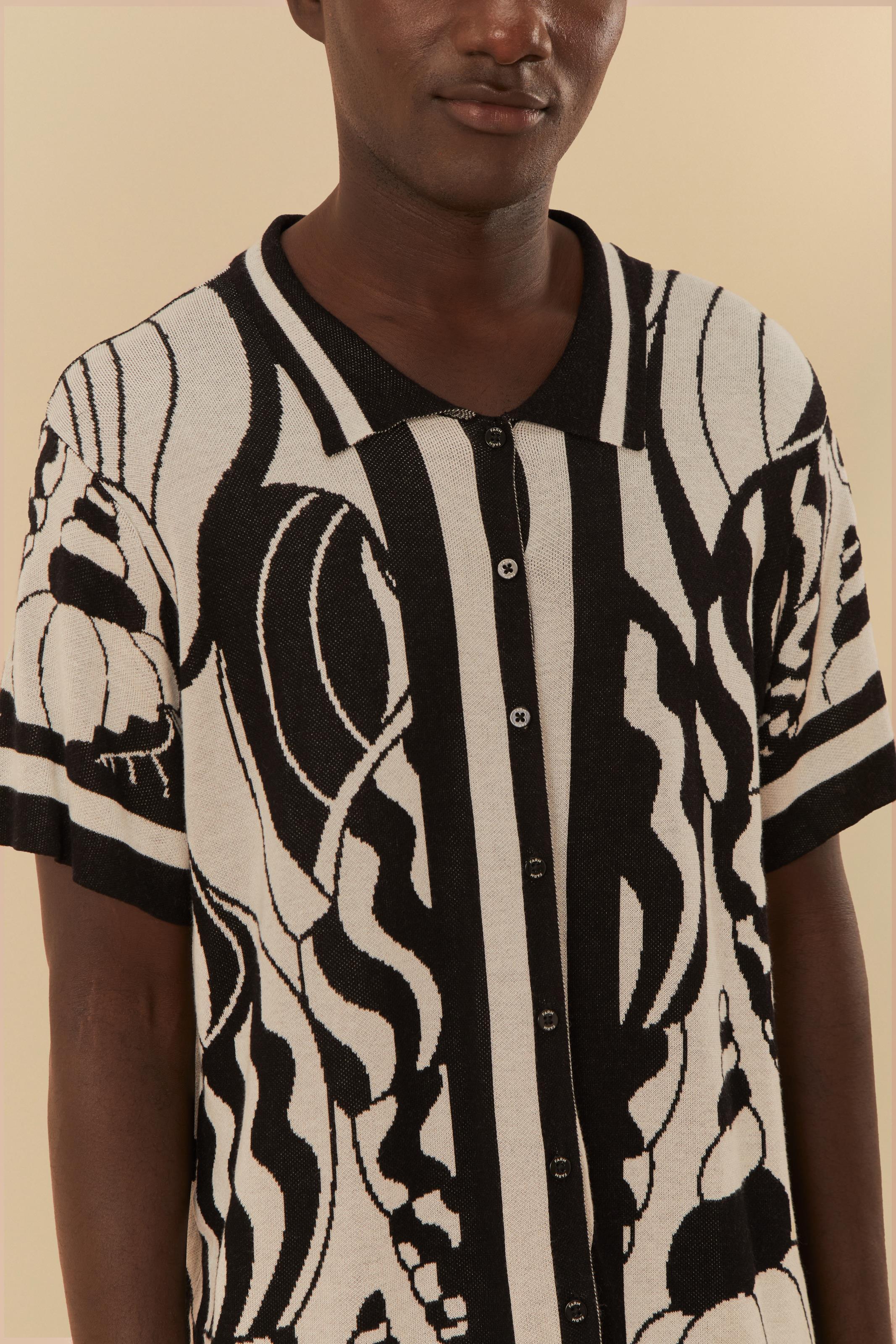 Camisa Jacquard Estampada Concha Do Mar