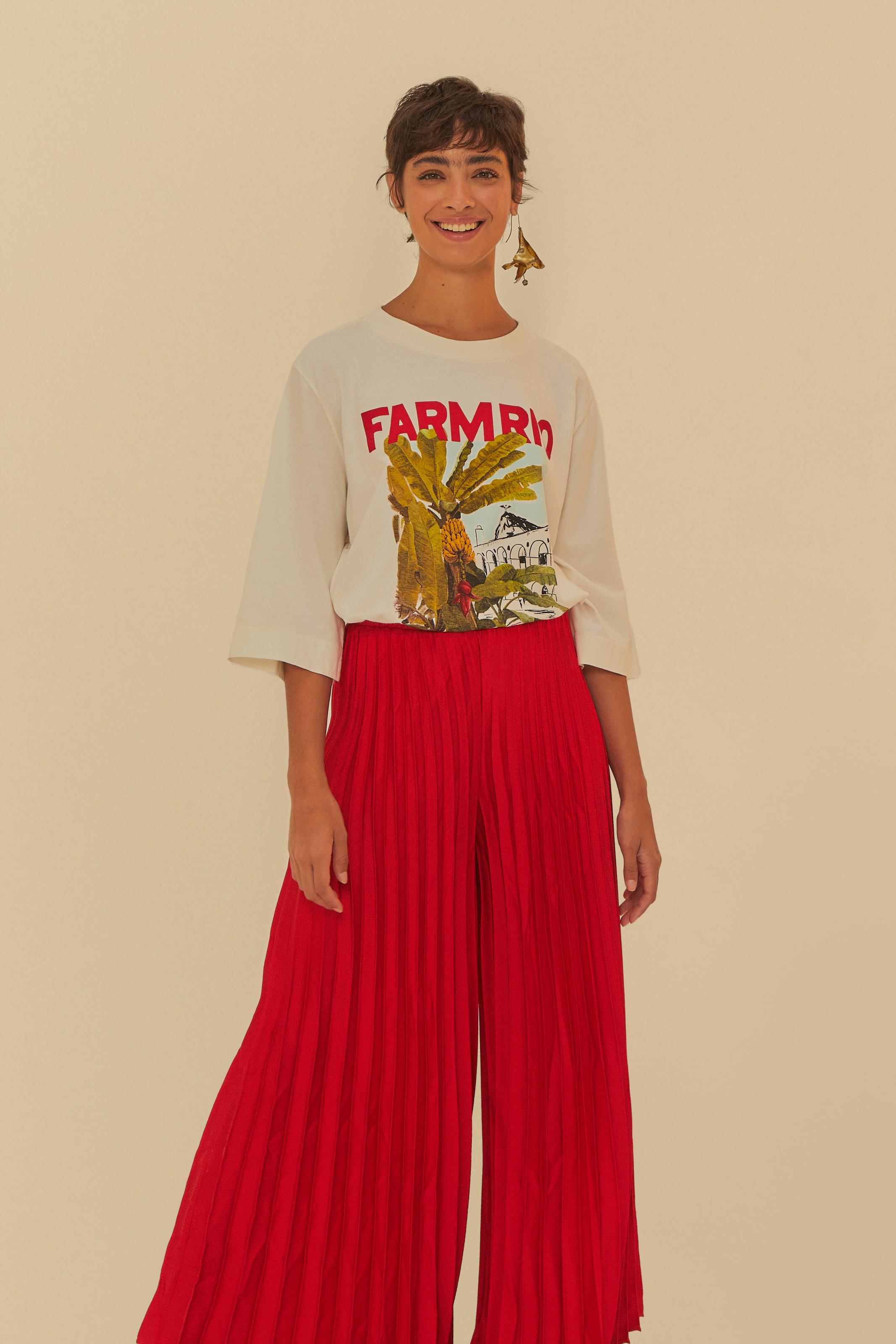 Calça Longa Plissada