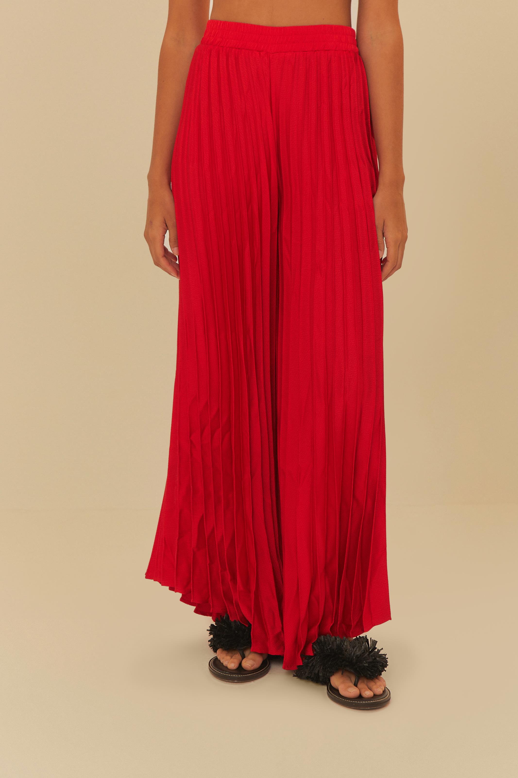 Calça Longa Plissada