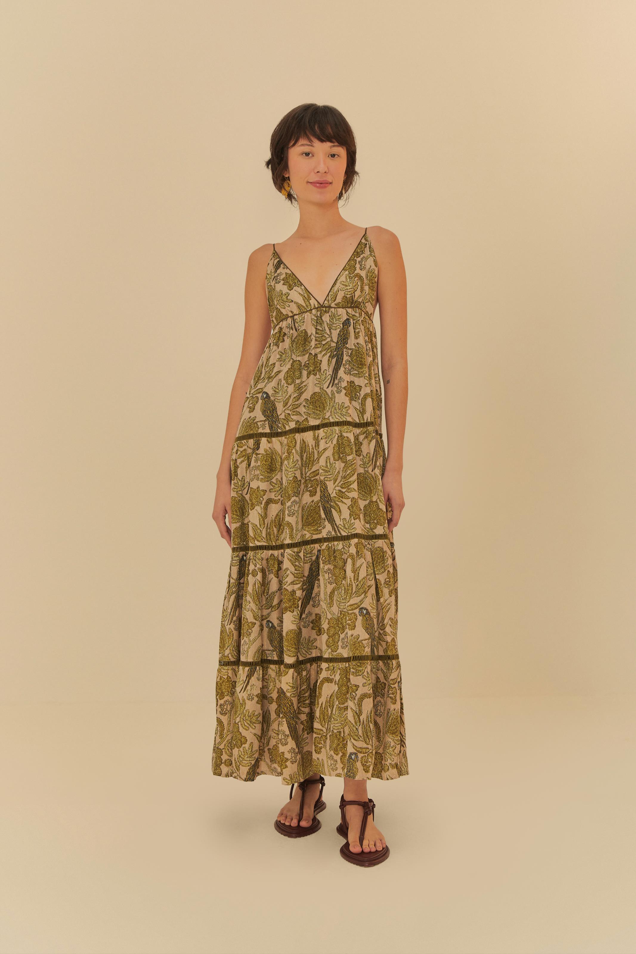 Vestido Longo Estampado Floral Ubud