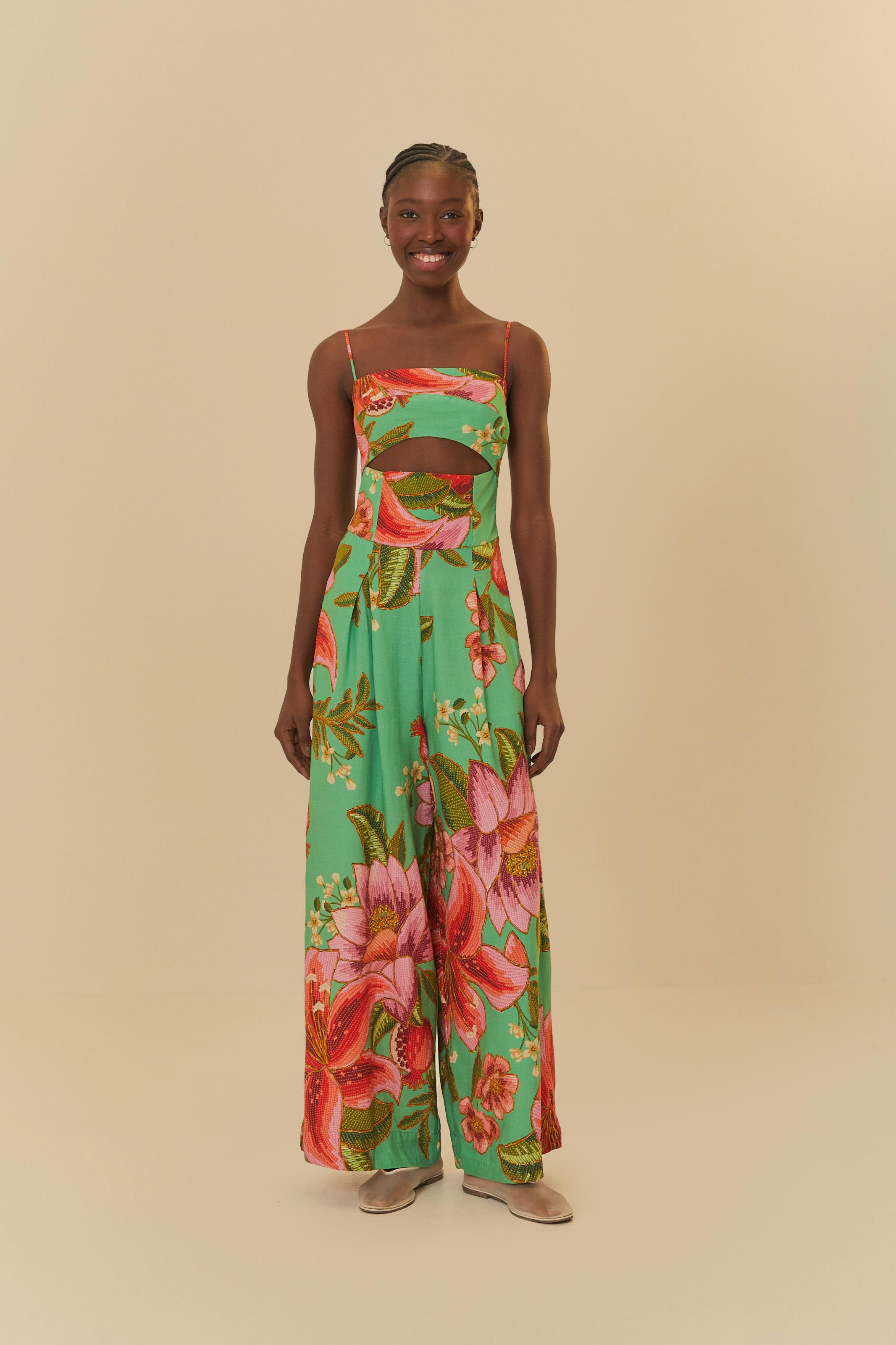 Macacão Pantalona Estampado Fruta De Verão