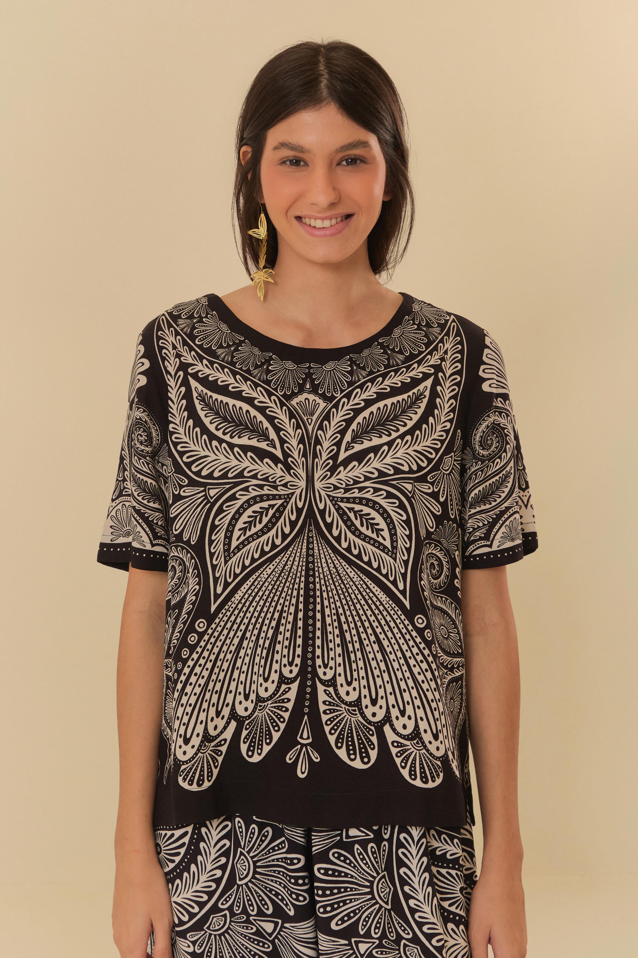 T-Shirt Estampada Papillon