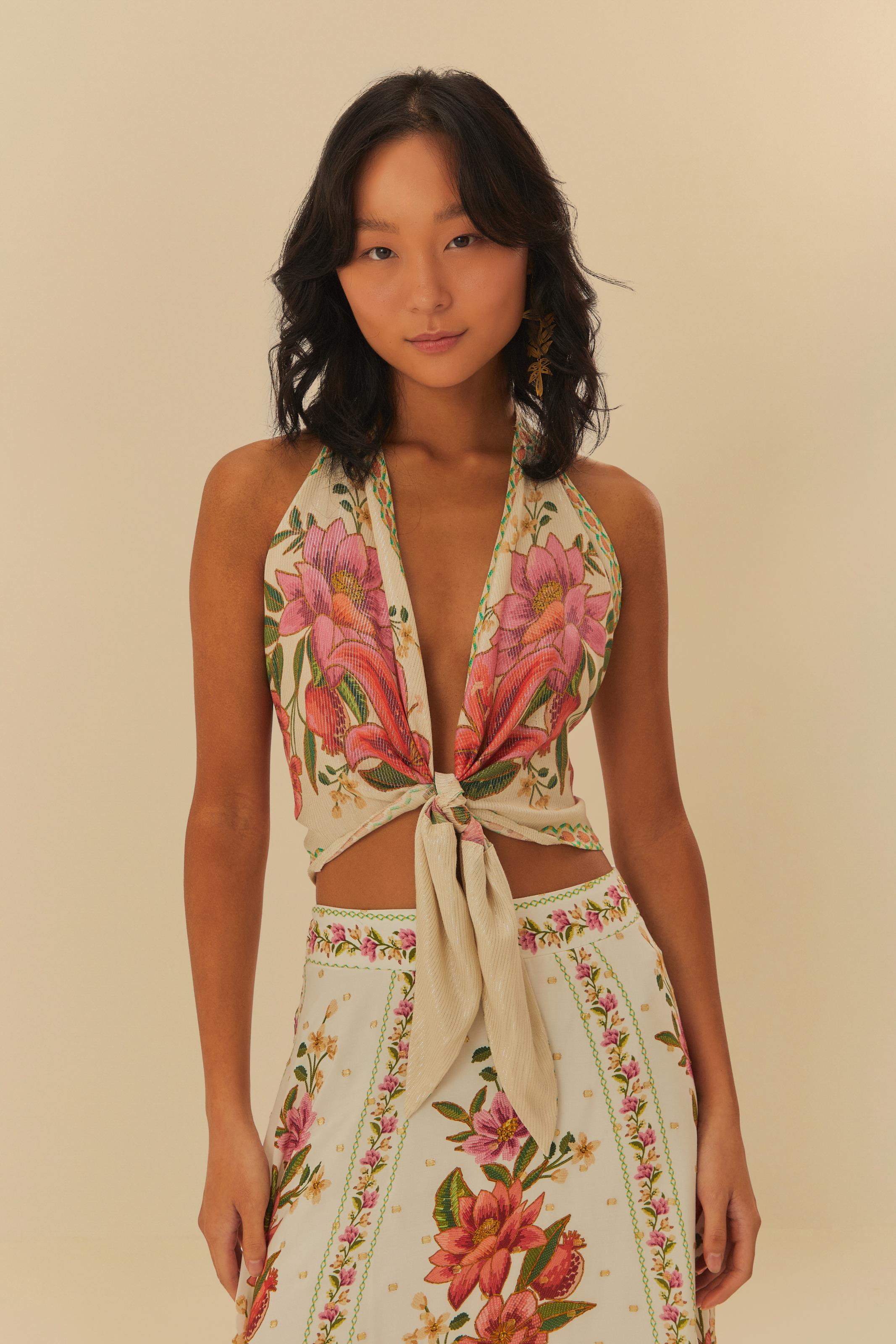 Regata Nó Estampada Floral De Verão