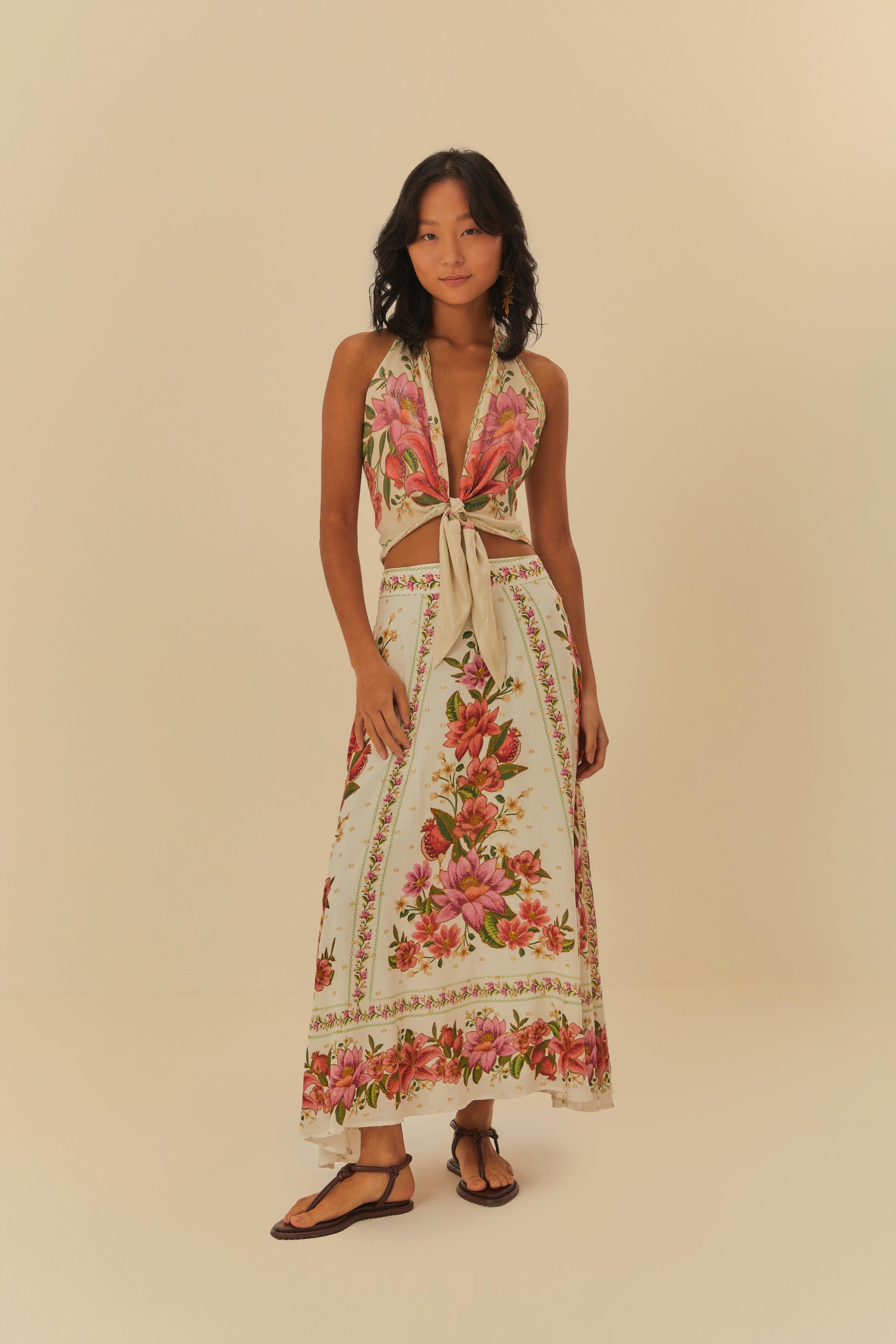 Regata Nó Estampada Floral De Verão