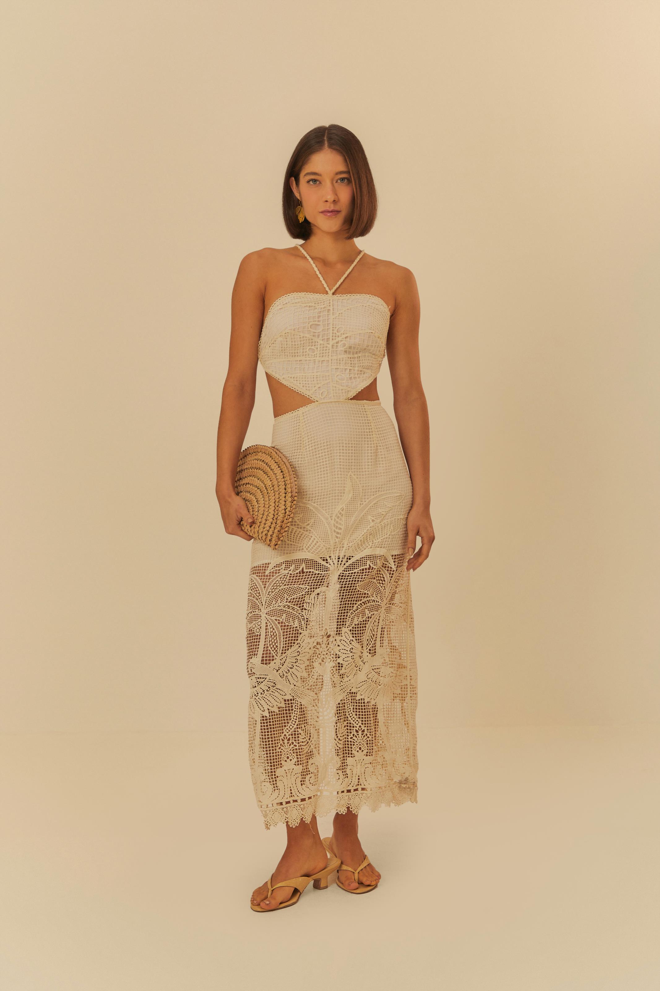 Vestido Guipure Tropical