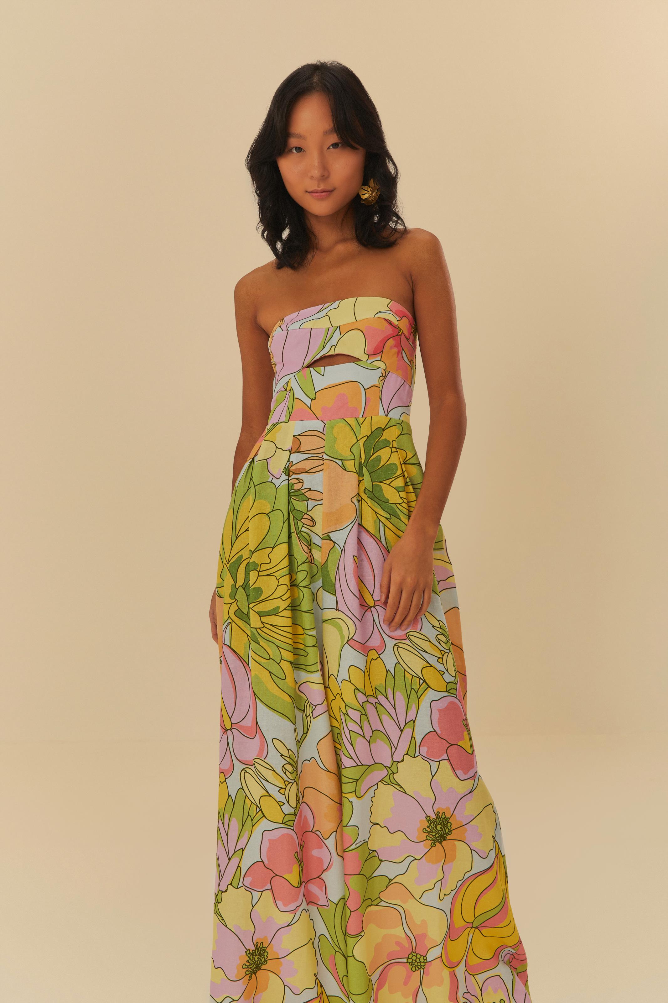 Macacão Estampado Primavera De Cor