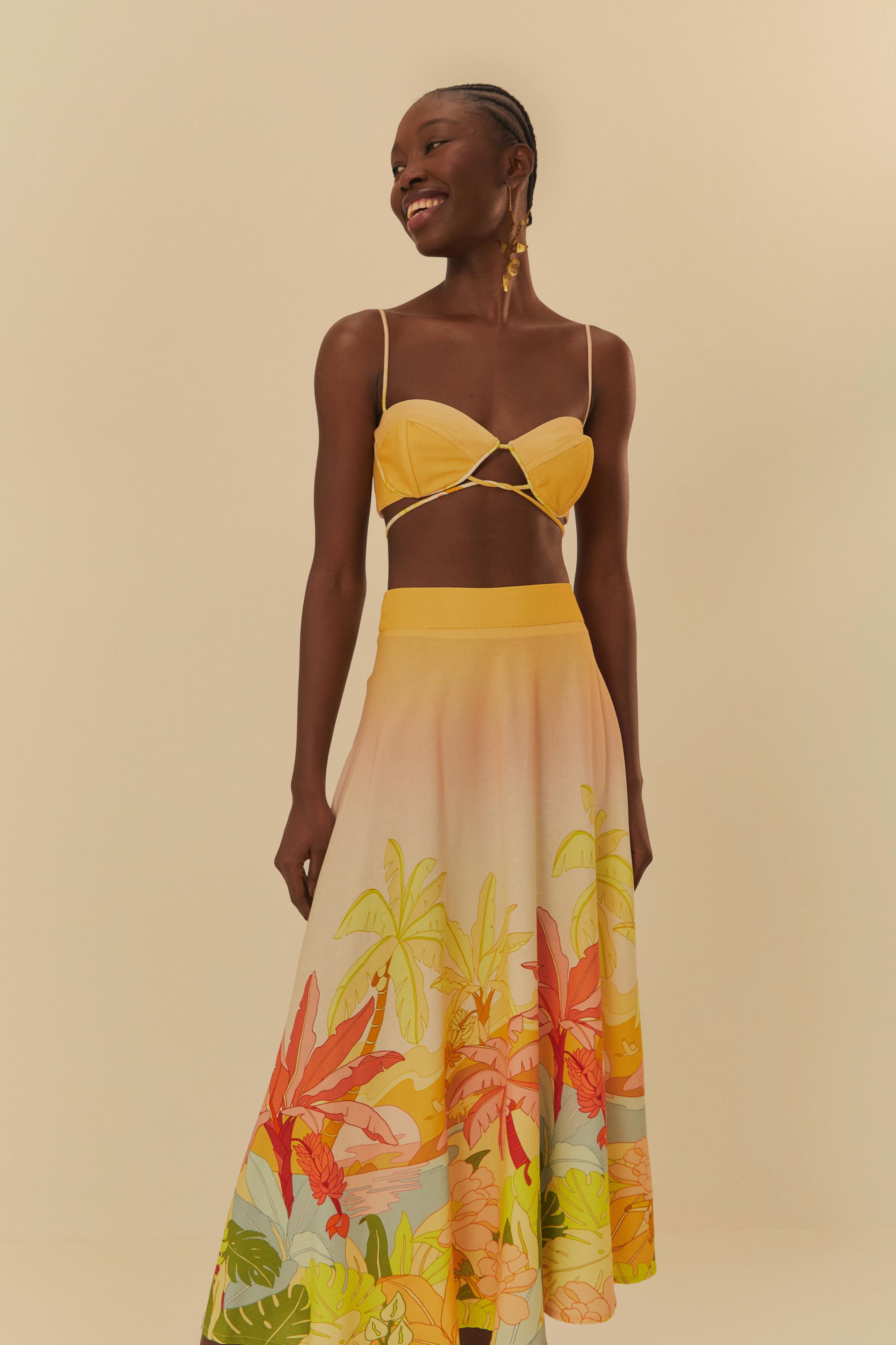 Saia Godê Estampada Luau Das Onças