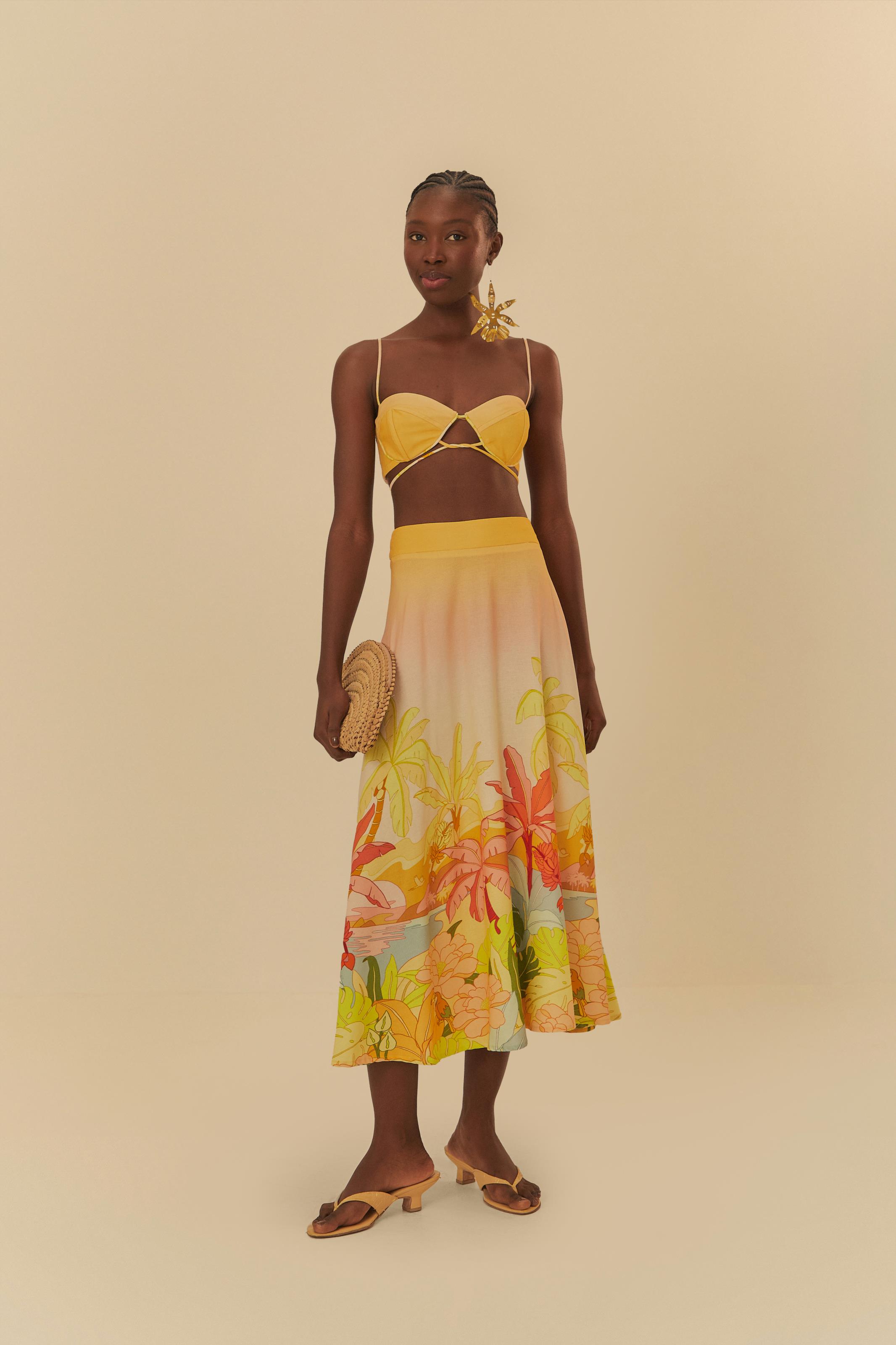 Saia Godê Estampada Luau Das Onças