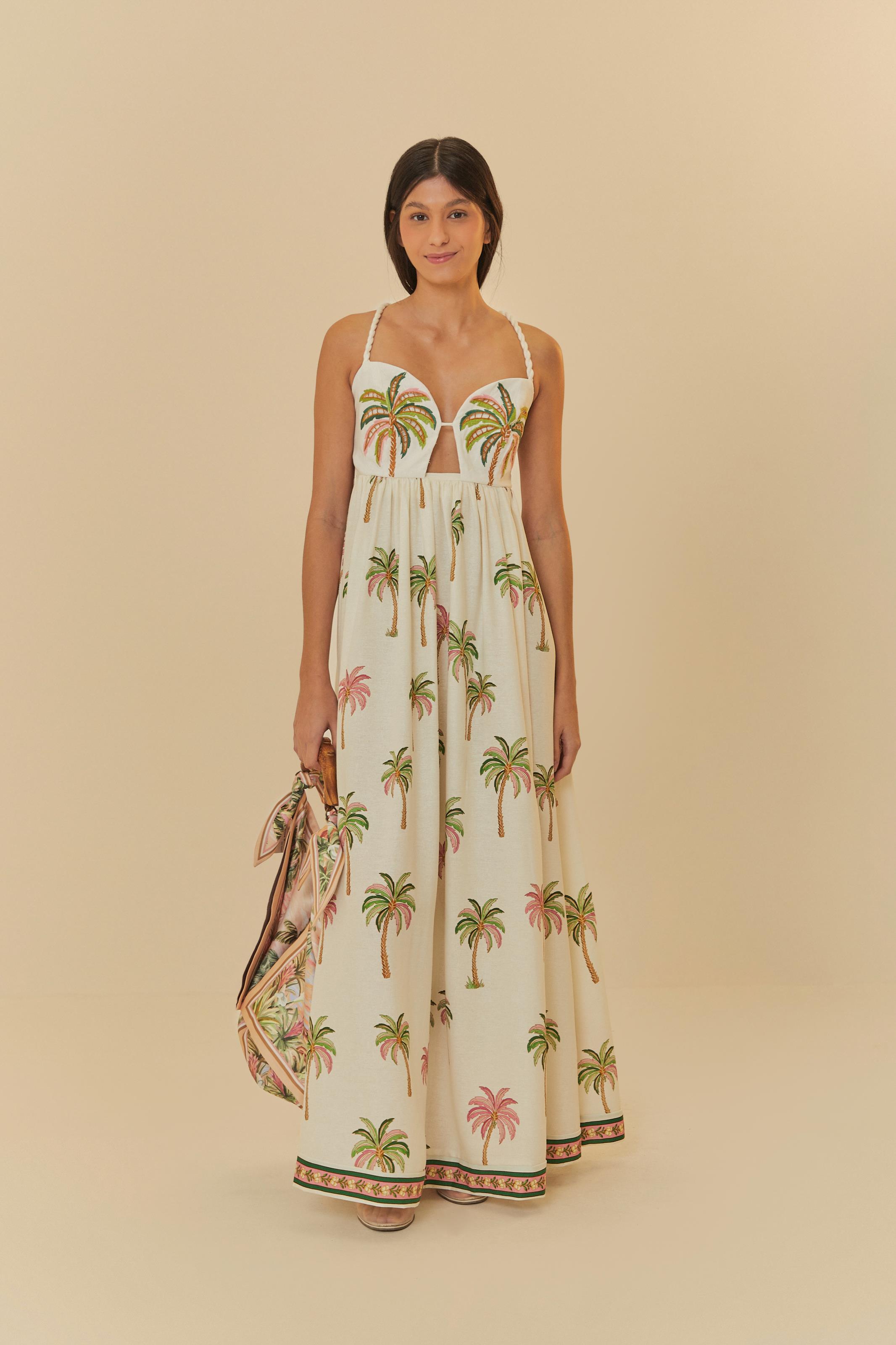 Vestido Bordado Coqueirinhos De Verão