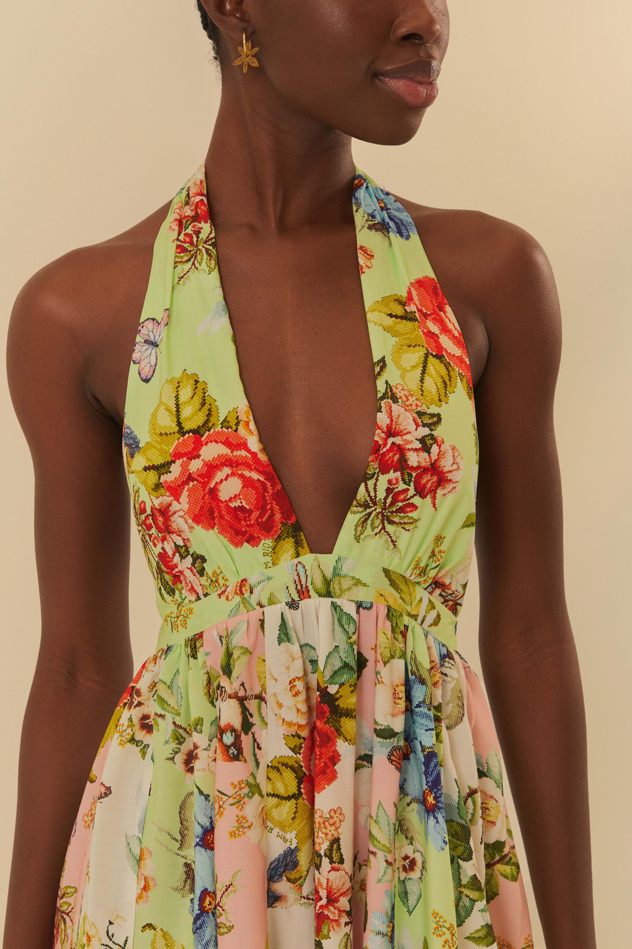 Vestido Curto Estampado Punto
