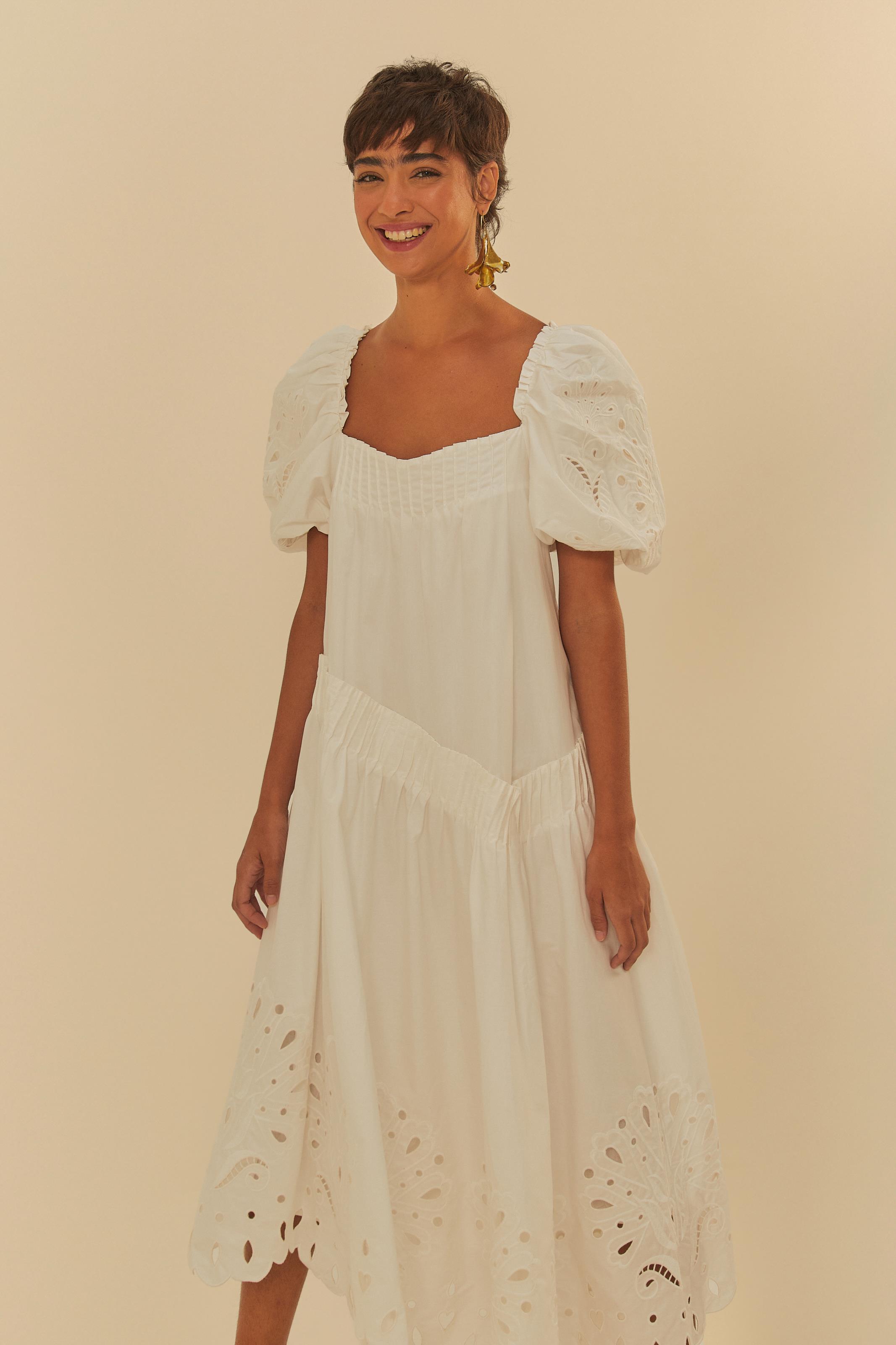 Vestido Bordado Richelieu Rendeira