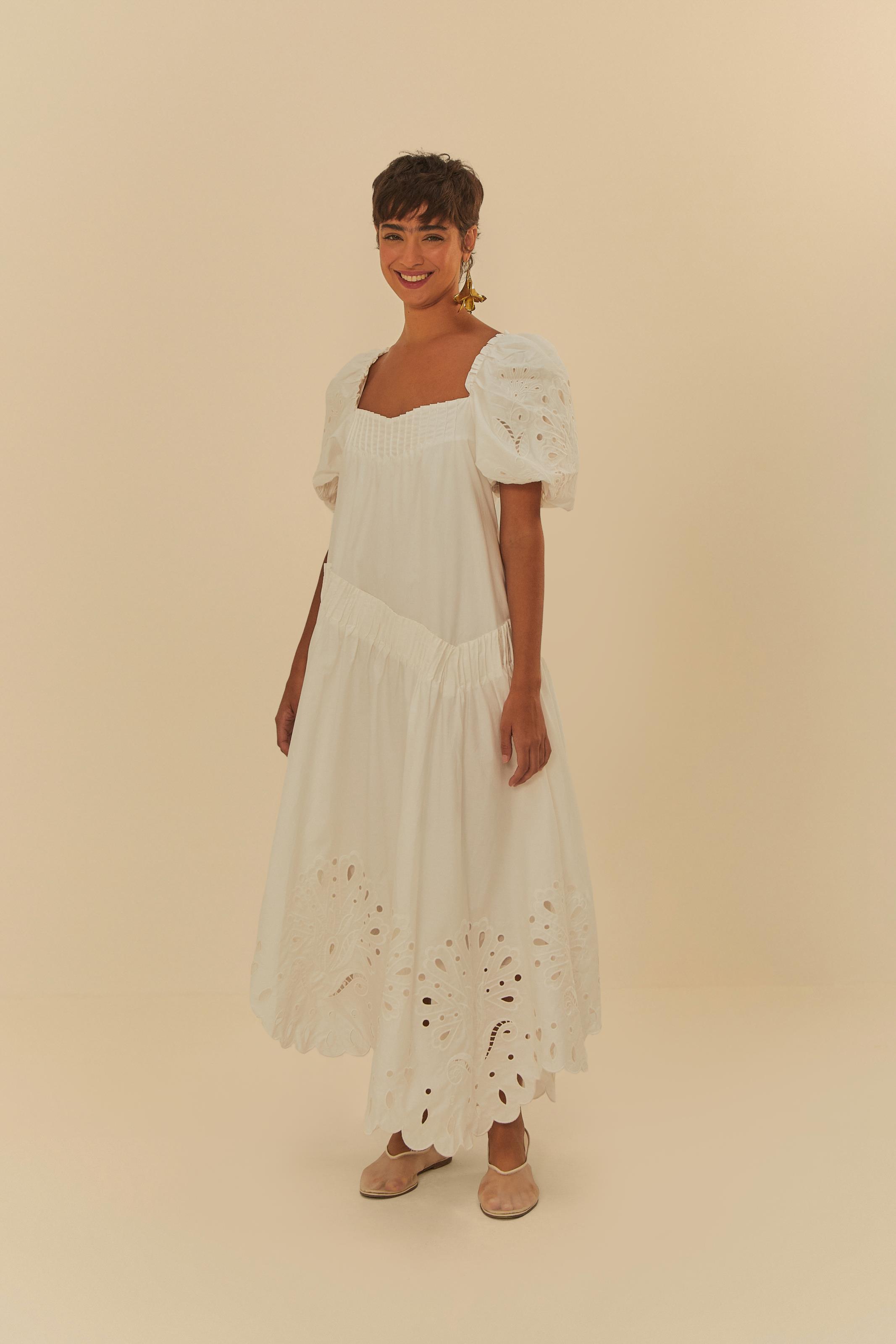 Vestido Bordado Richelieu Rendeira