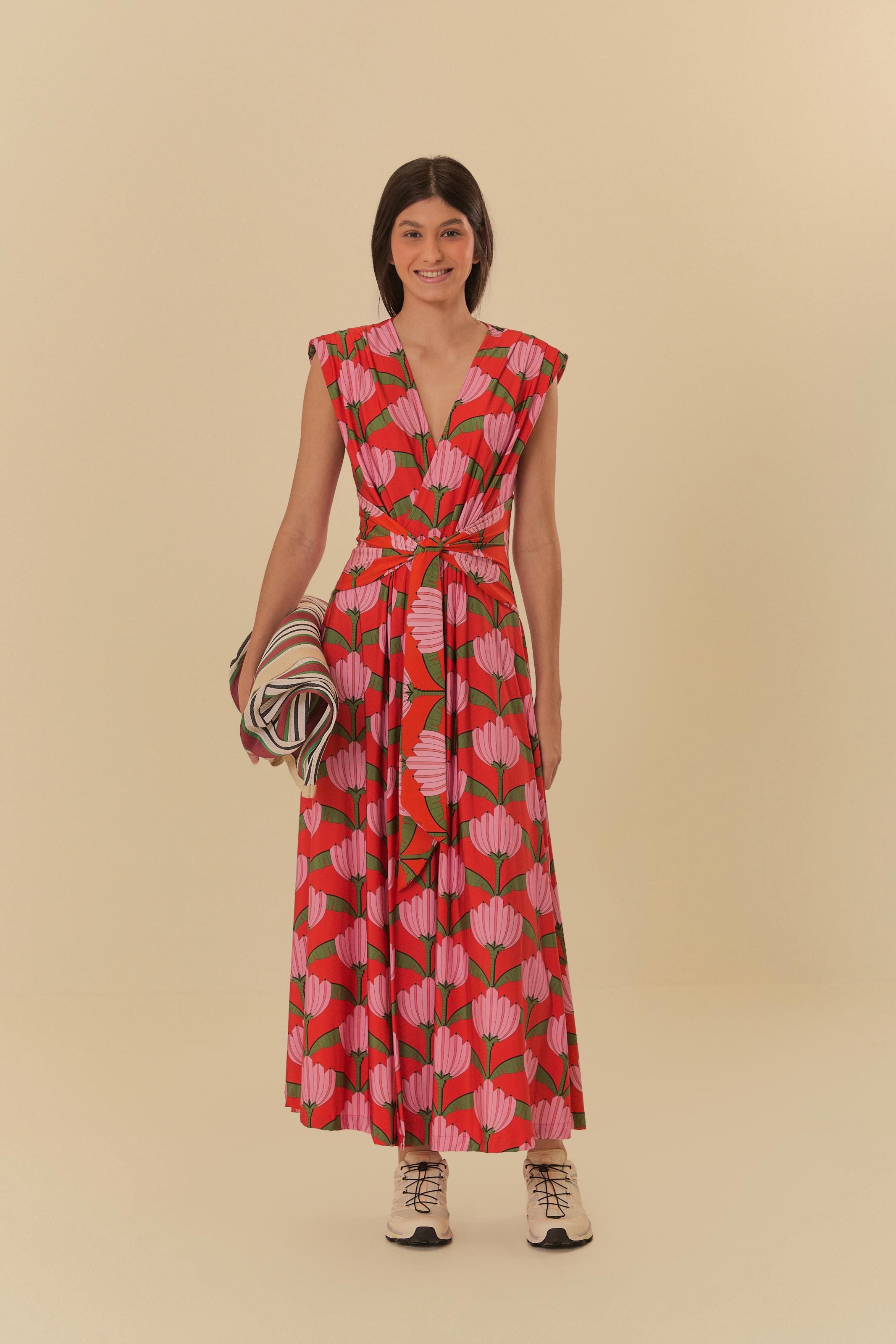 Vestido Midi Estampado Banana Deco