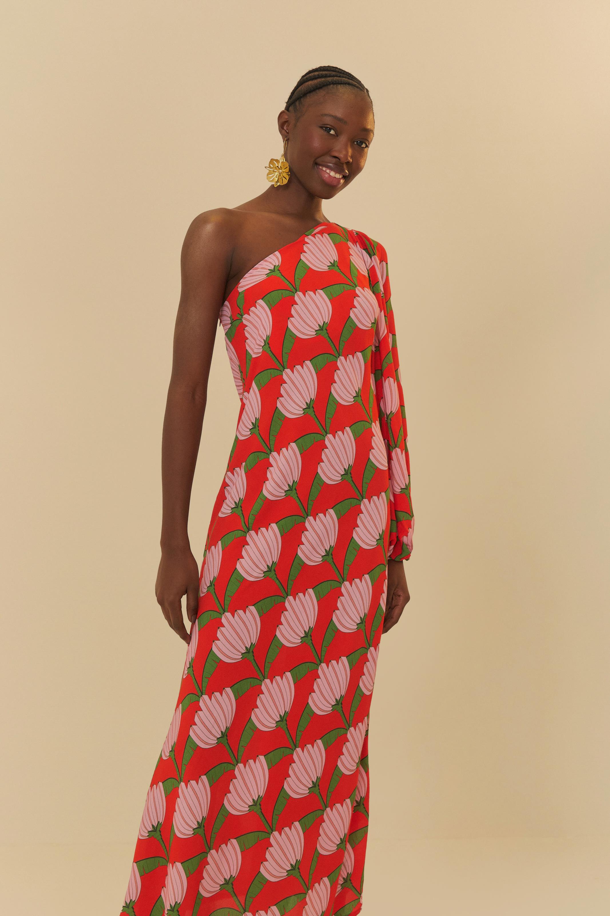 Vestido Ombro Só Estampado Banana Deco