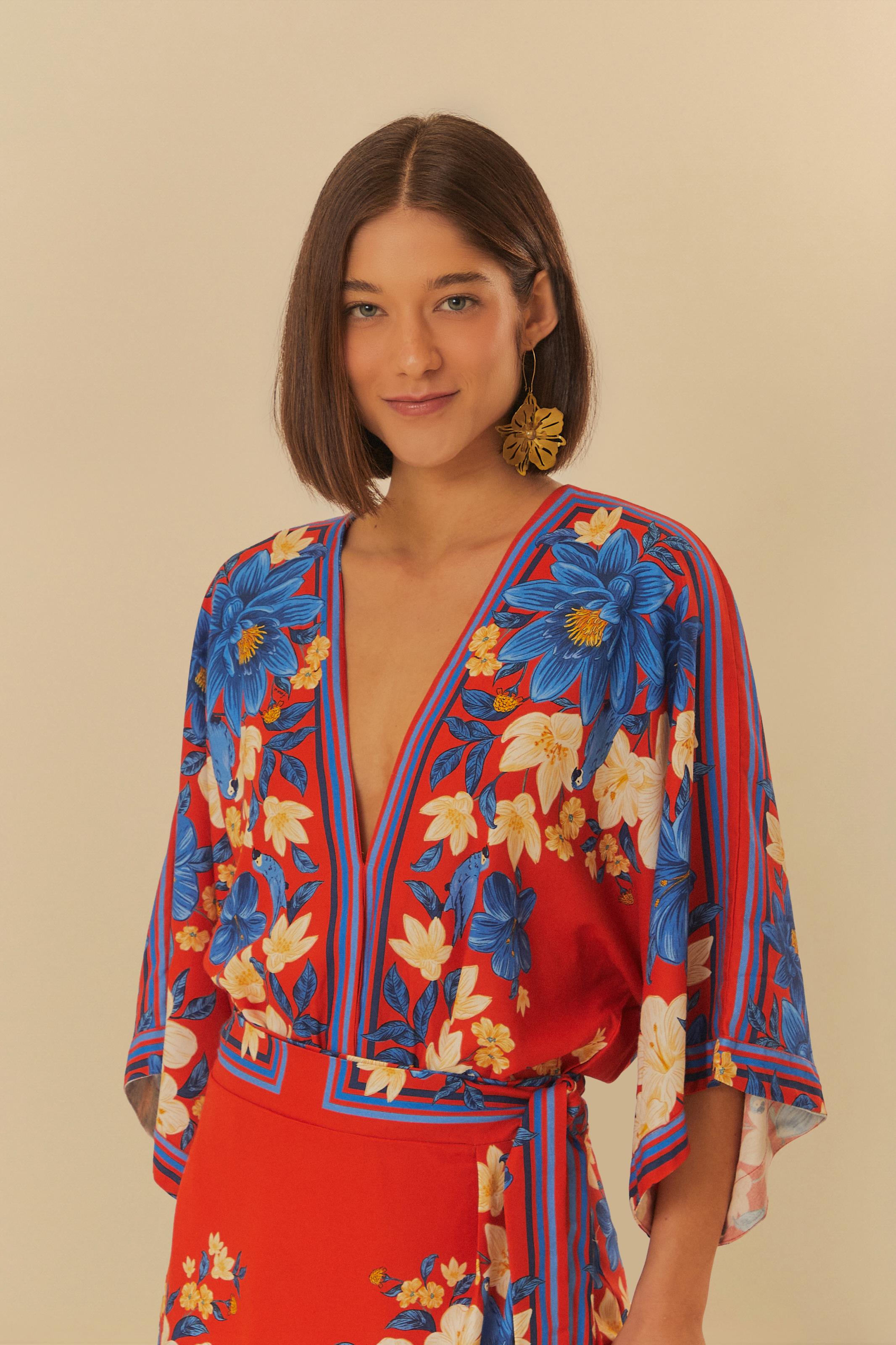 Body Estampado Lenço Ararajuba