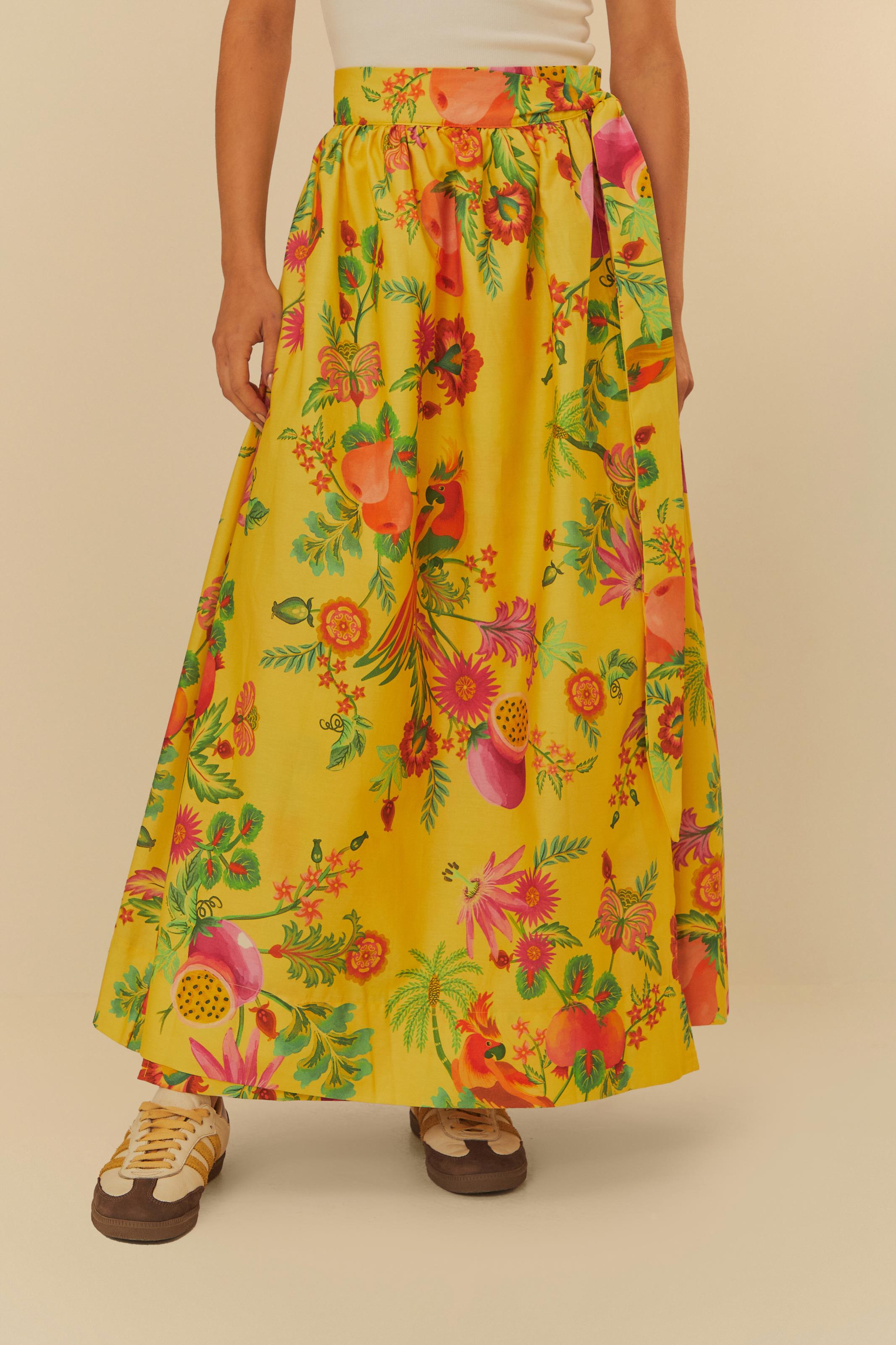 Saia Estampada Jardim De Frutas