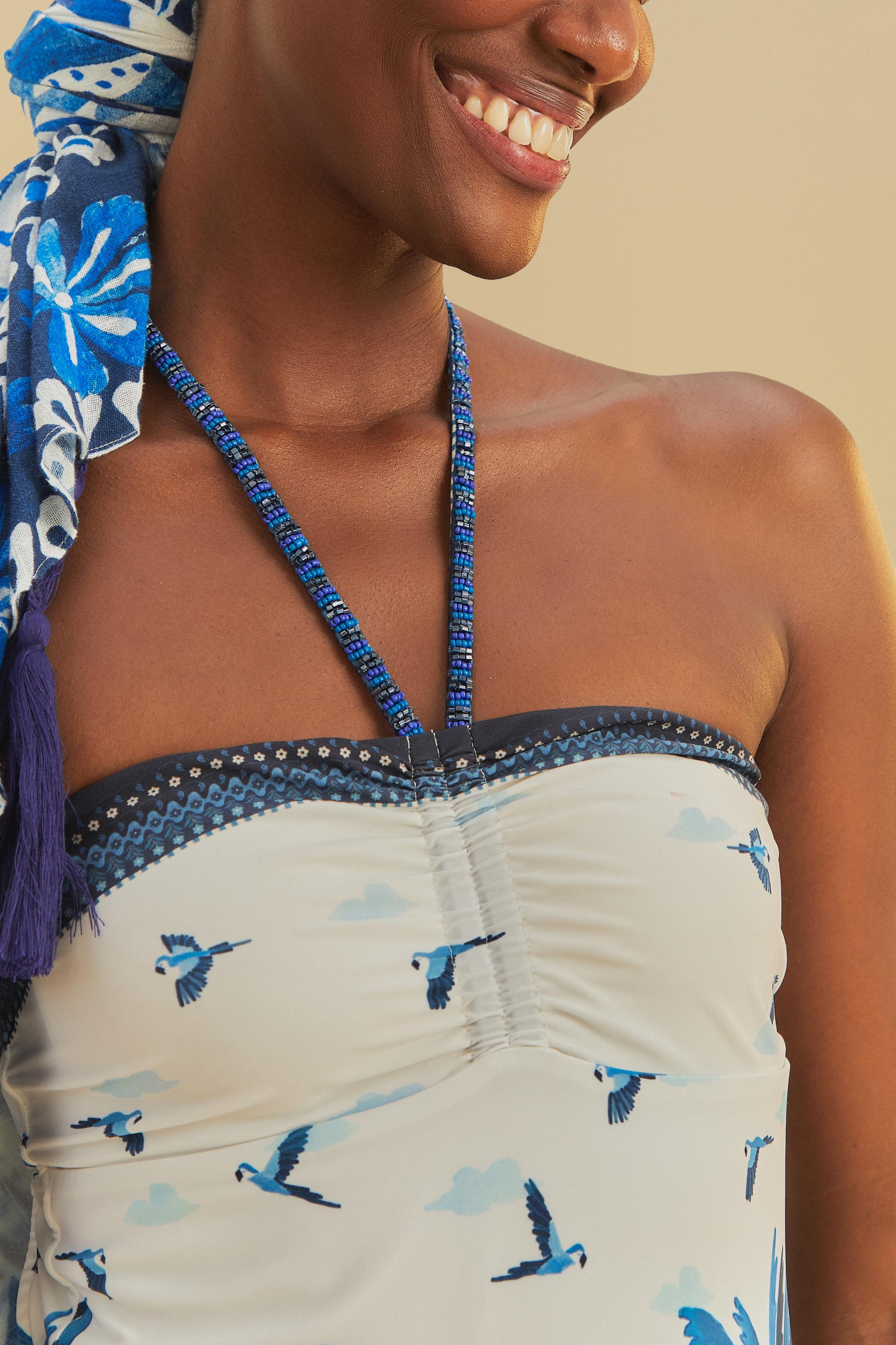 Maiô Artesanal Localizado Estampado Céu Tropical