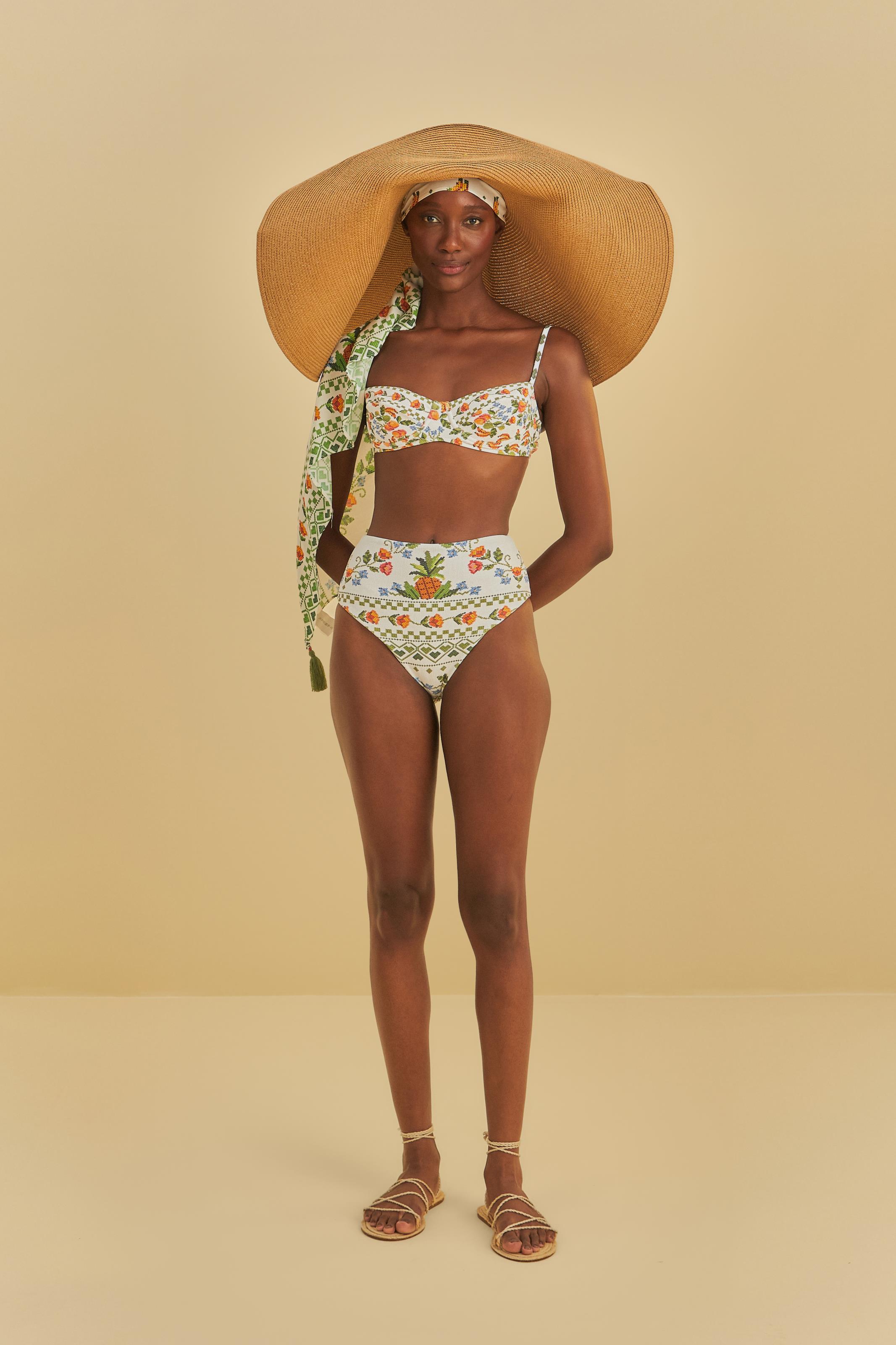 Biquíni Hot Pants Localizado Estampado Vitamina De Banana