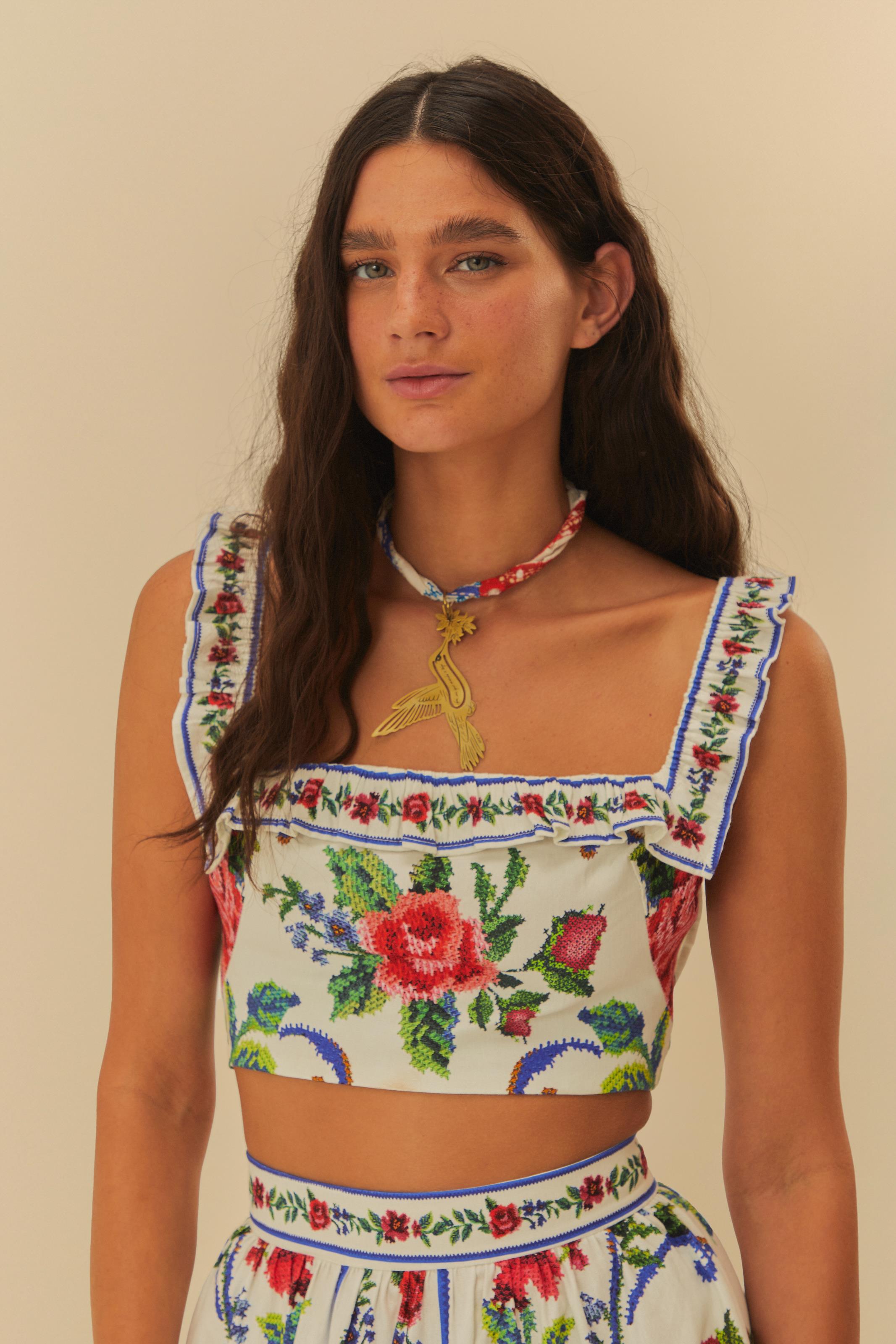 Blusa Estampada Flor Realeza