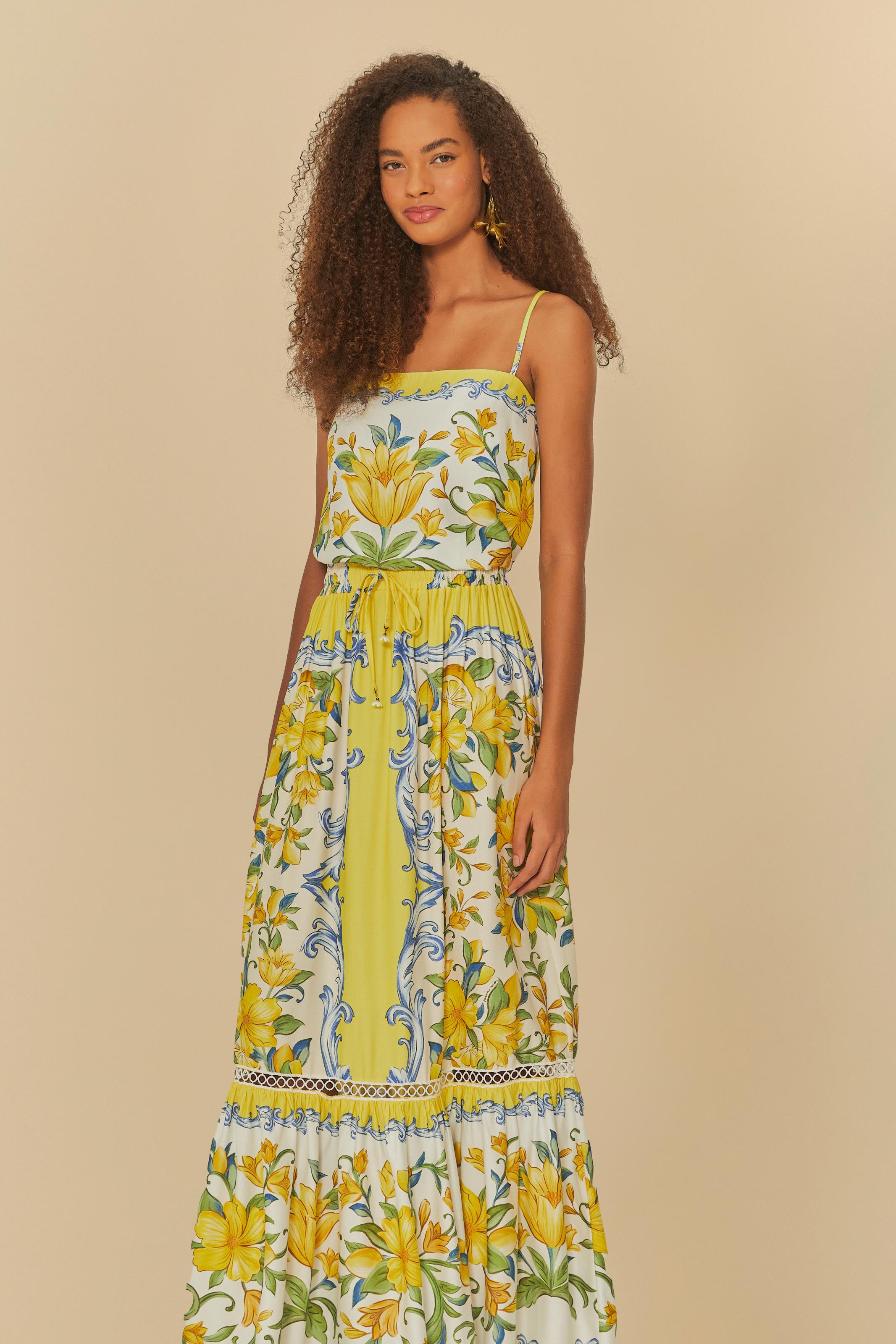 Saia Cropped Estampada Sicília Lenço