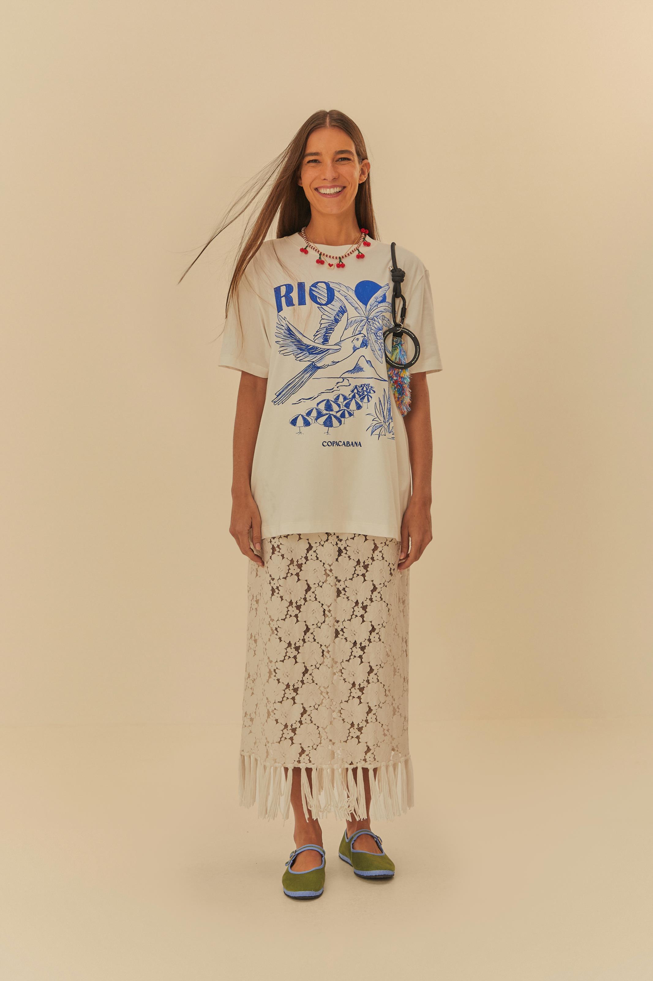 T-Shirt Media Estampada Rio Azul