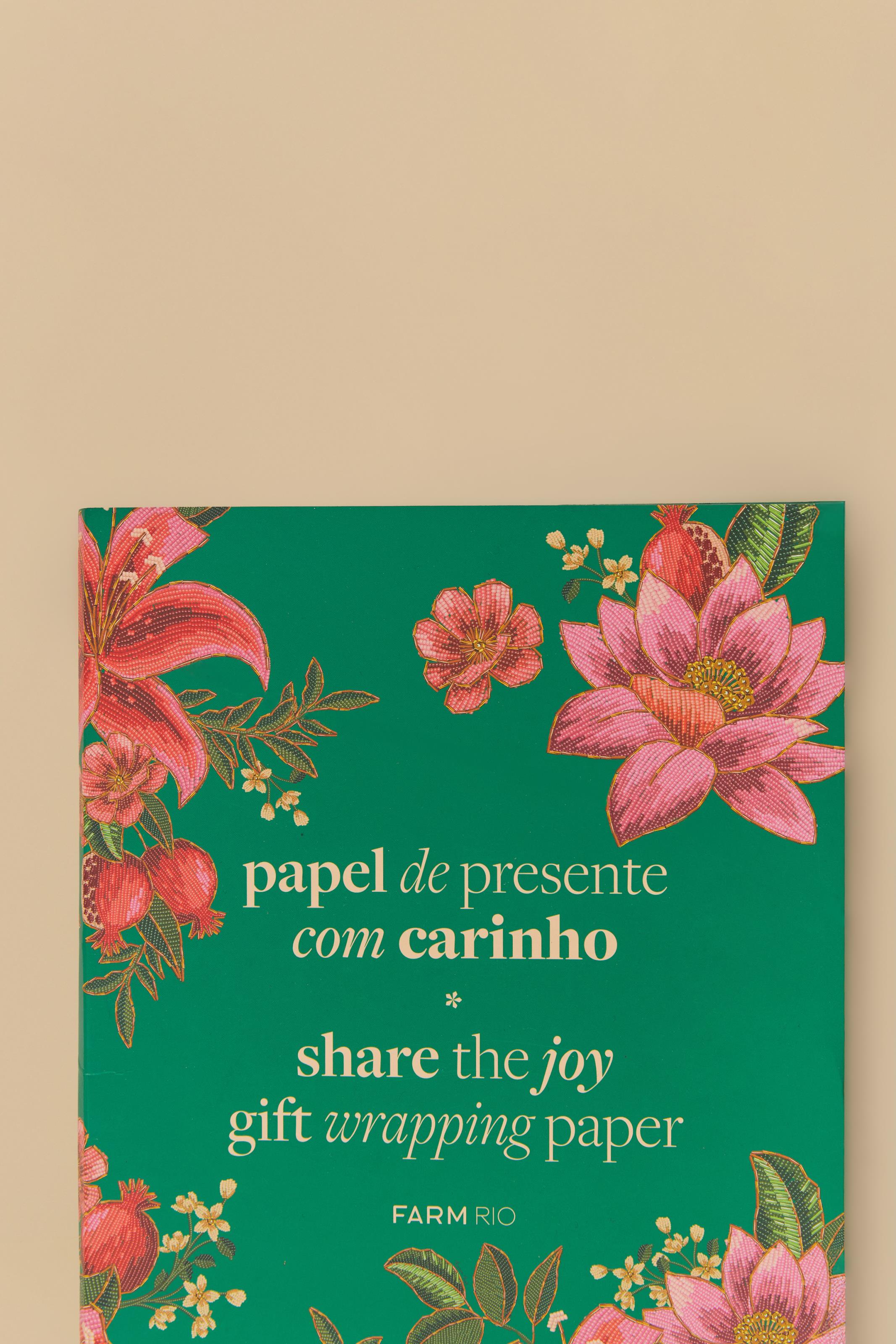 Papel De Presente Estampado Com Carinho