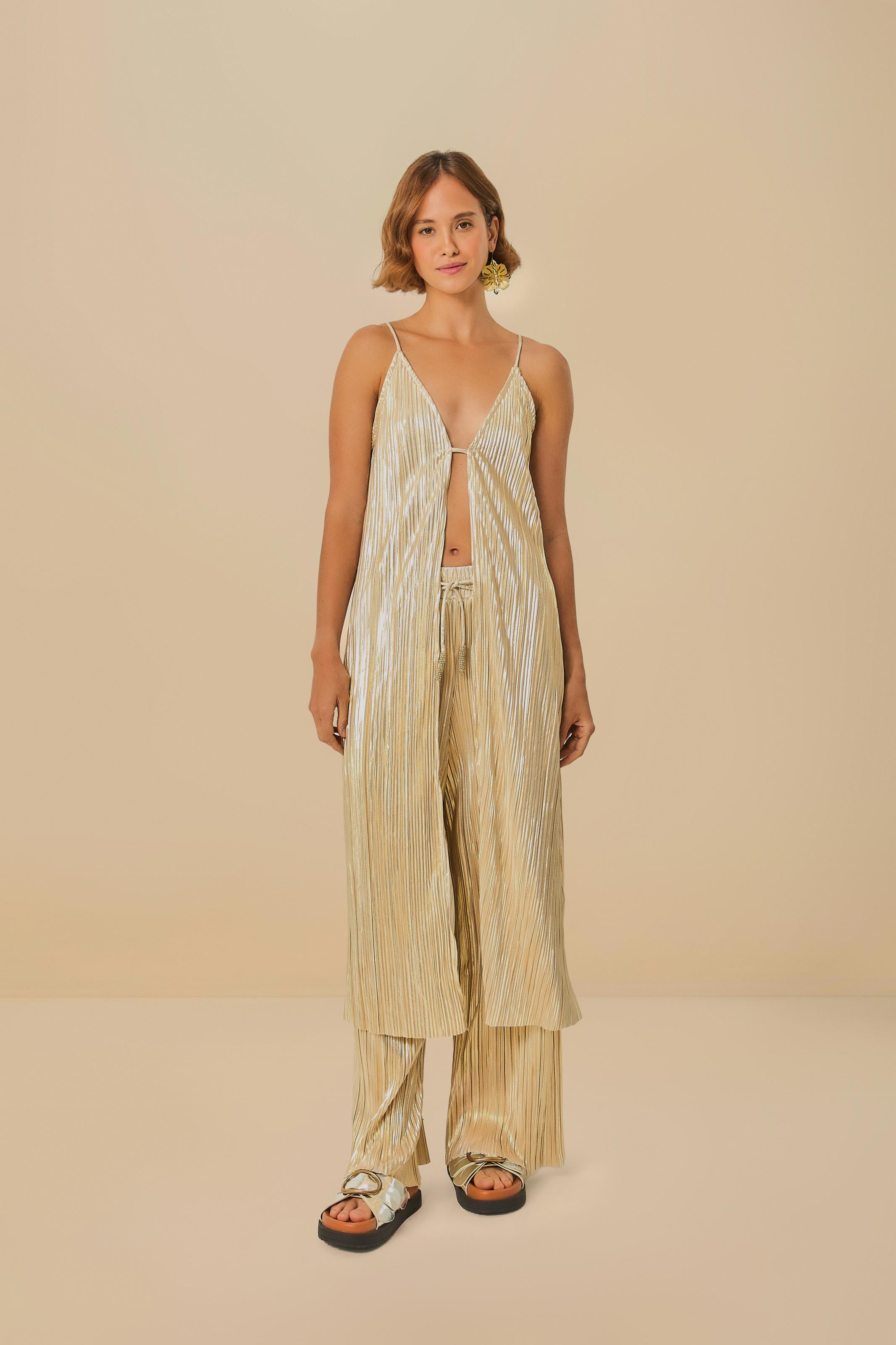 Calça Plissada