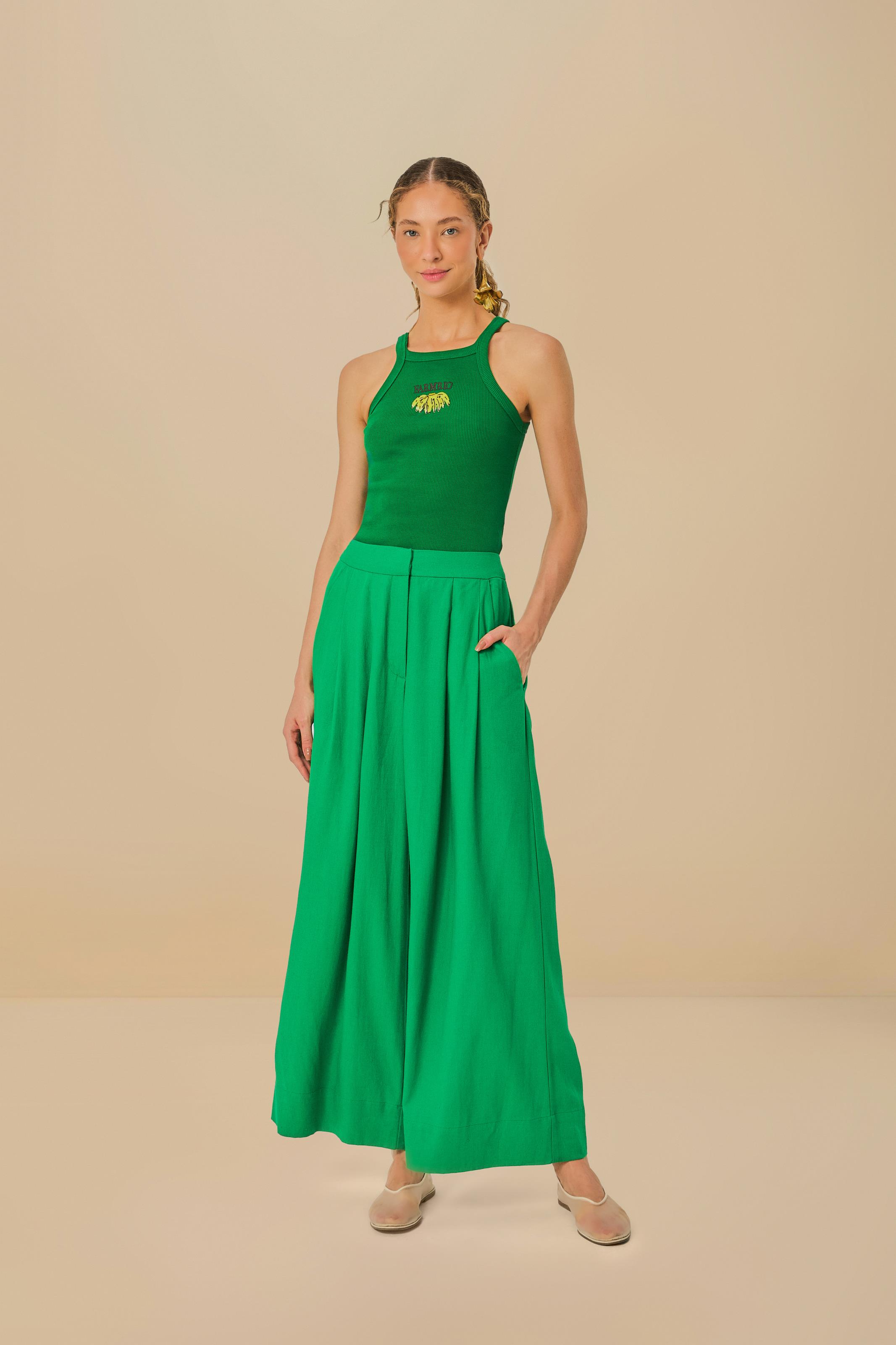 Calça Pregas Bolso Alfaiataria