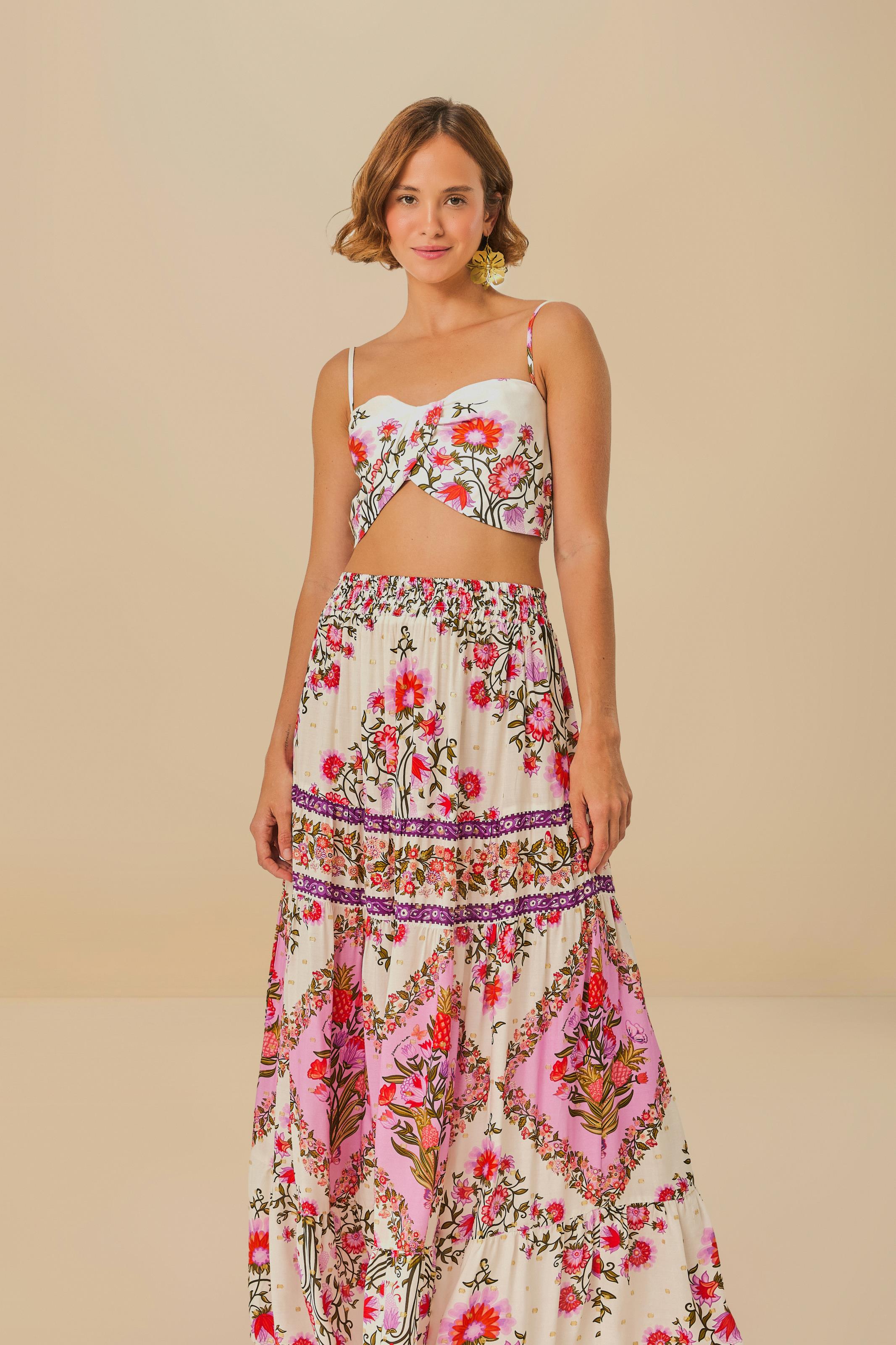Saia Beleza Estampada Romântica