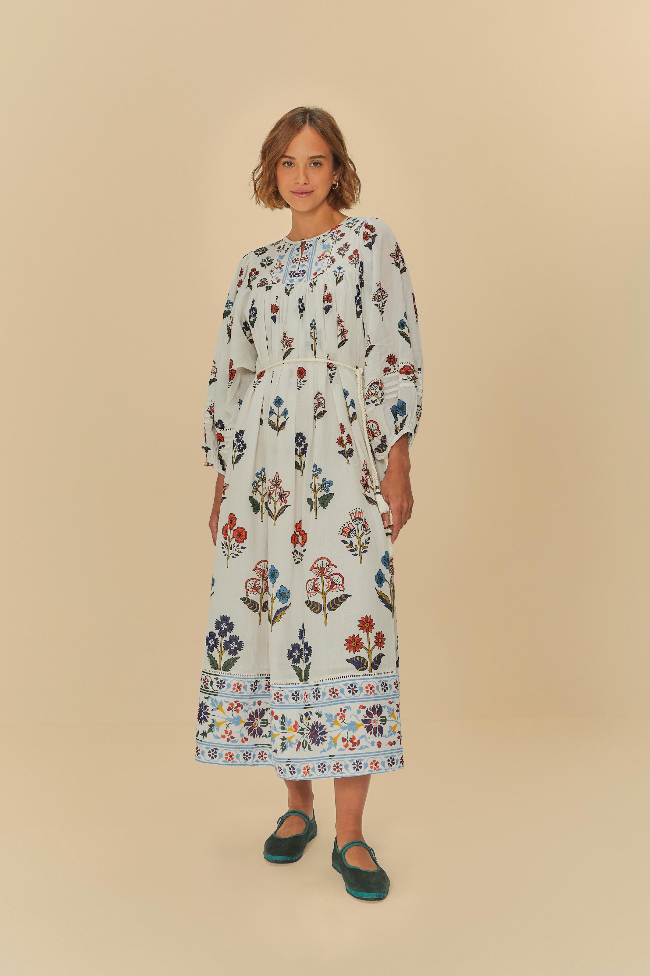 Vestido Cropped Estampado Lenço Florzinha