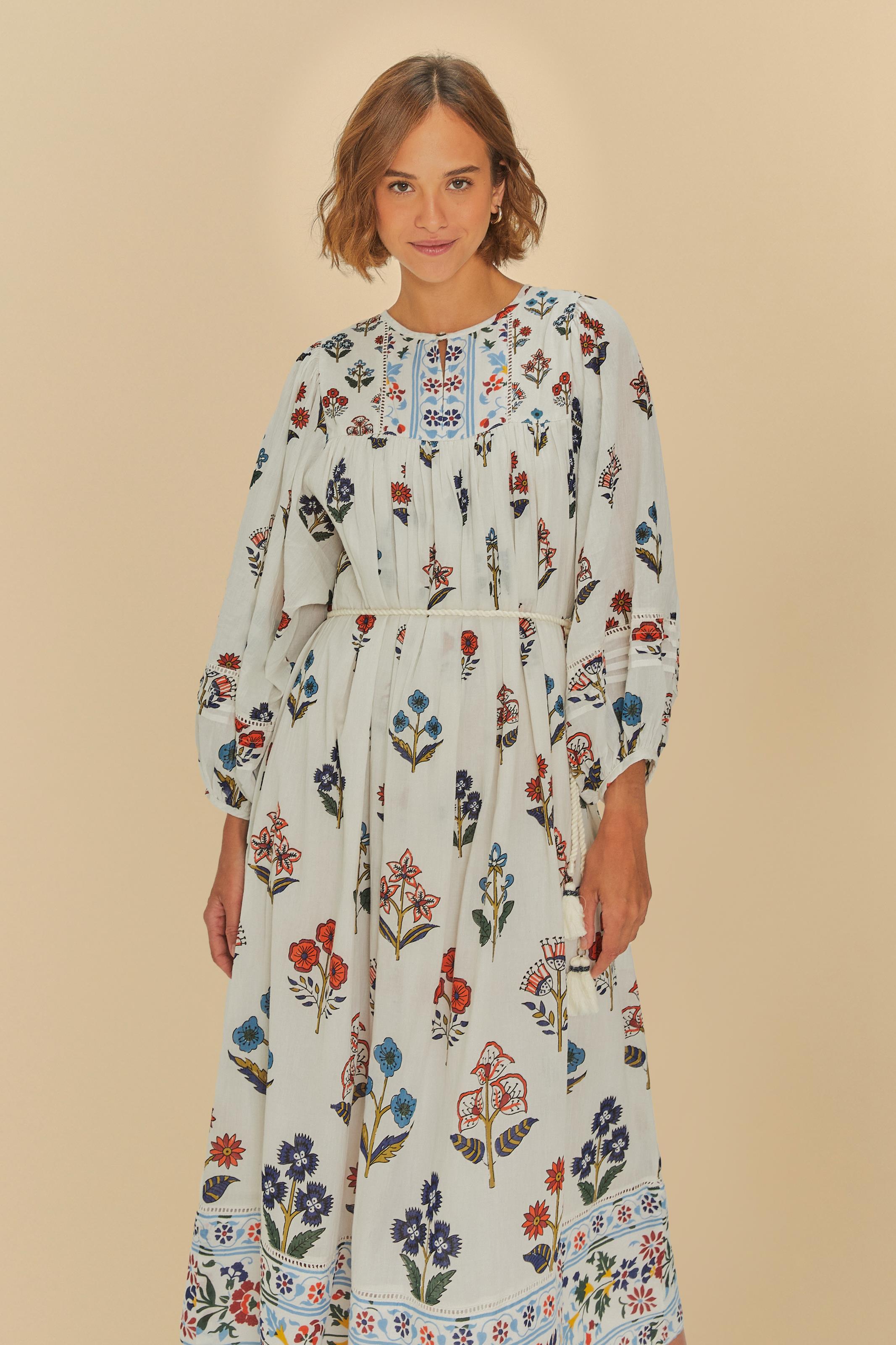 Vestido Cropped Estampado Lenço Florzinha