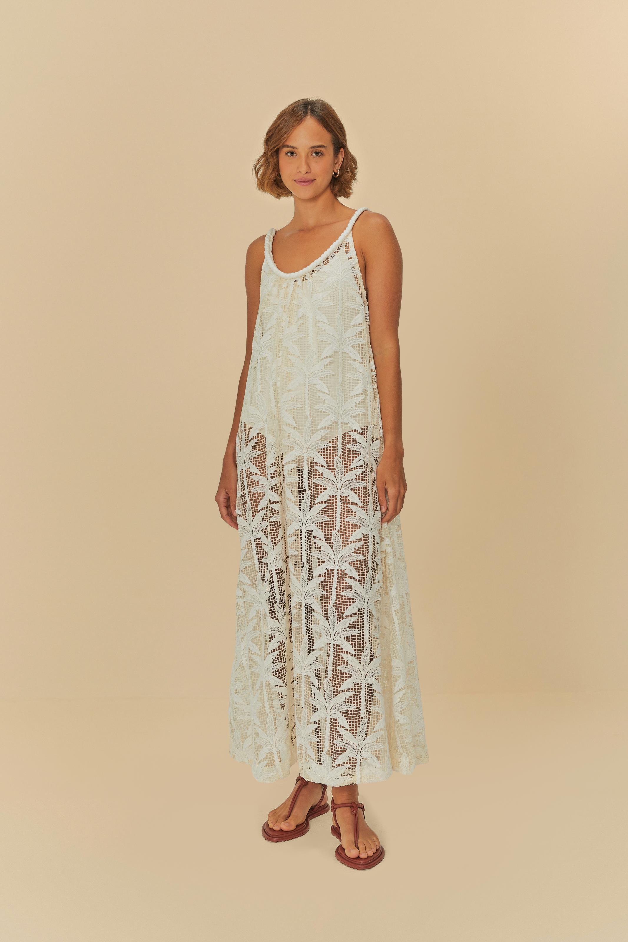 Vestido Tela Artesanal Coqueiro De Flor