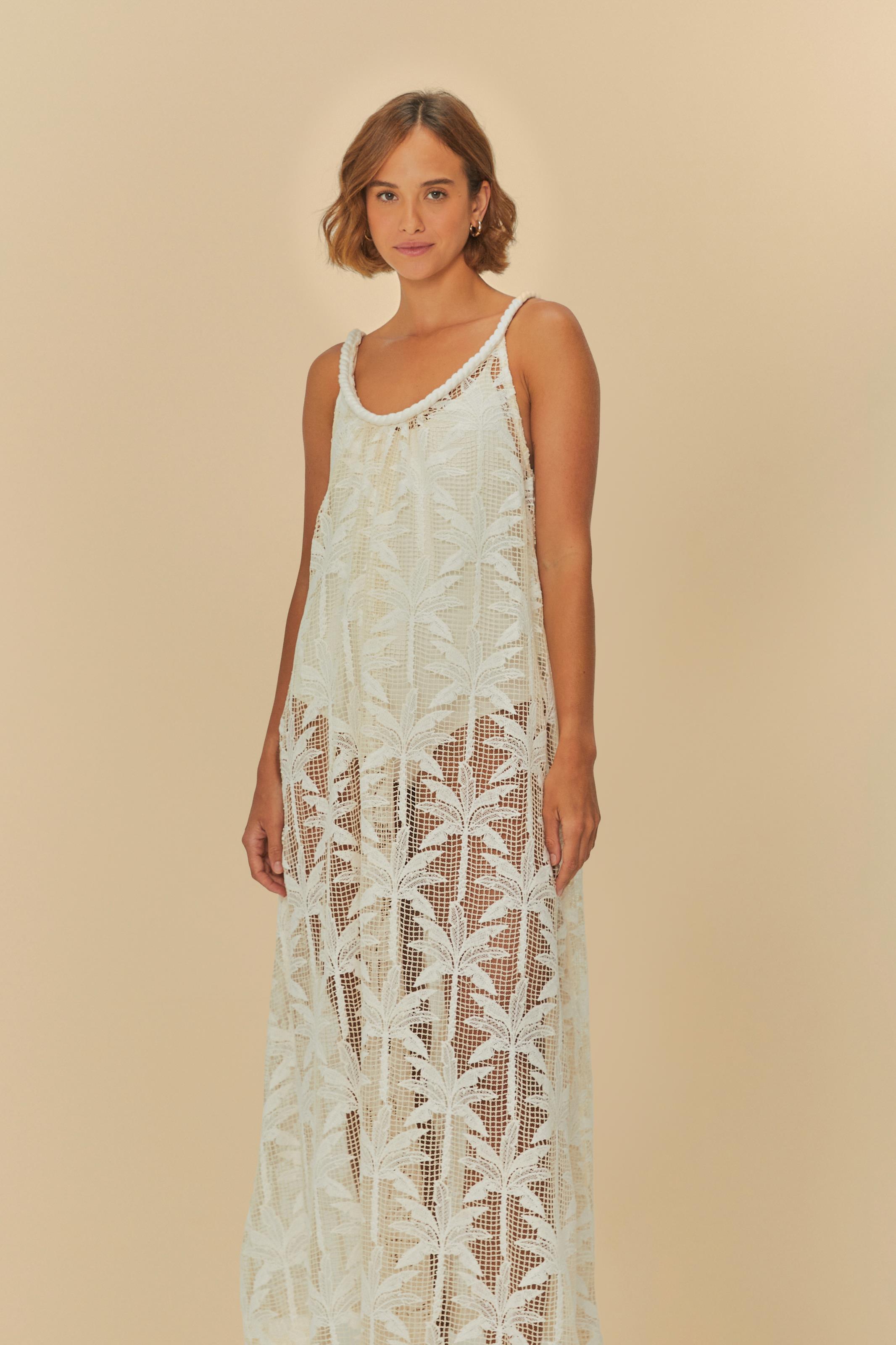 Vestido Tela Artesanal Coqueiro De Flor