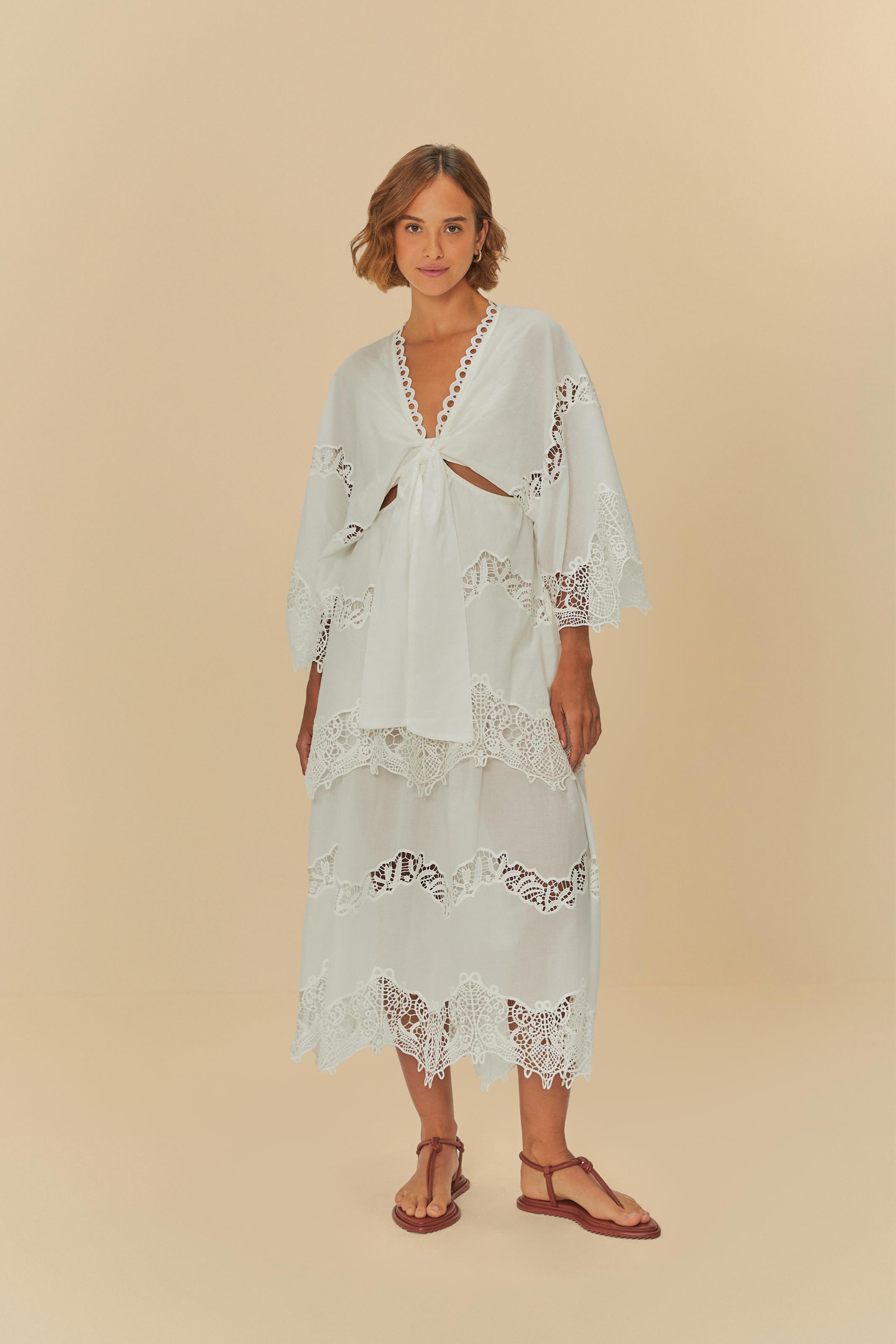 Vestido Cropped Barrado Artesanal
