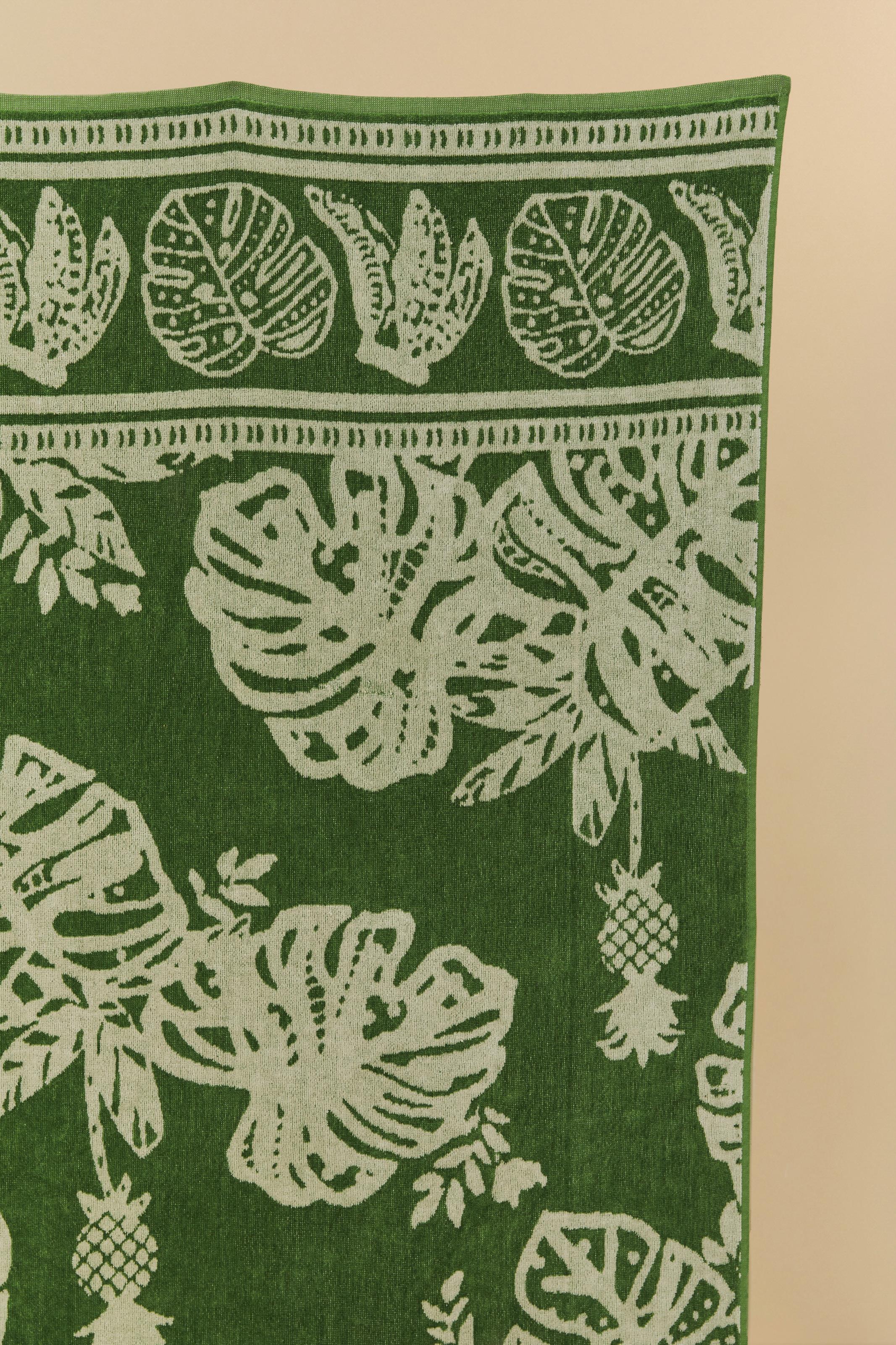 Toalha Jacquard Estampada Folha De Renda