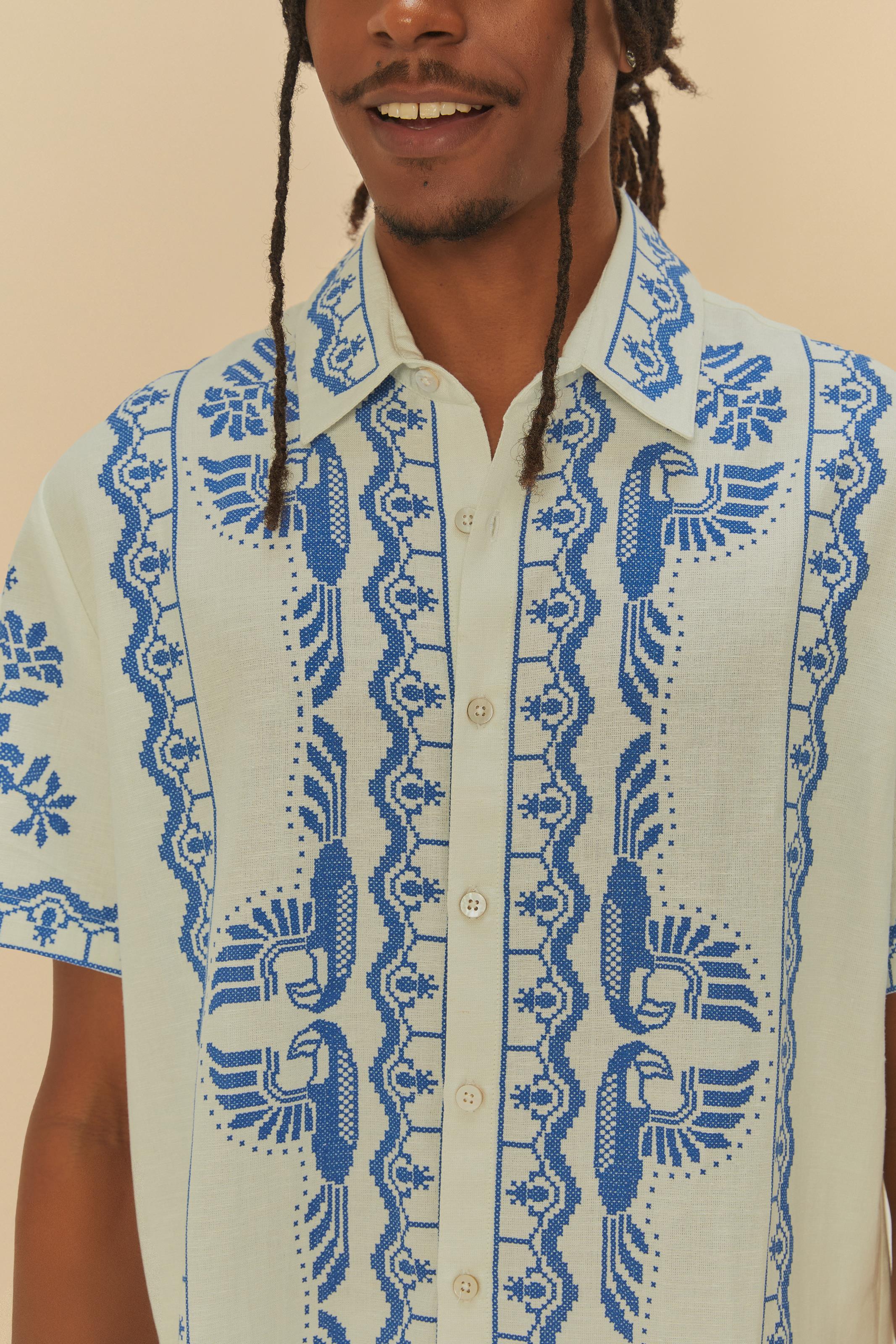 Camisa Uni Estampada Relicário Tropical