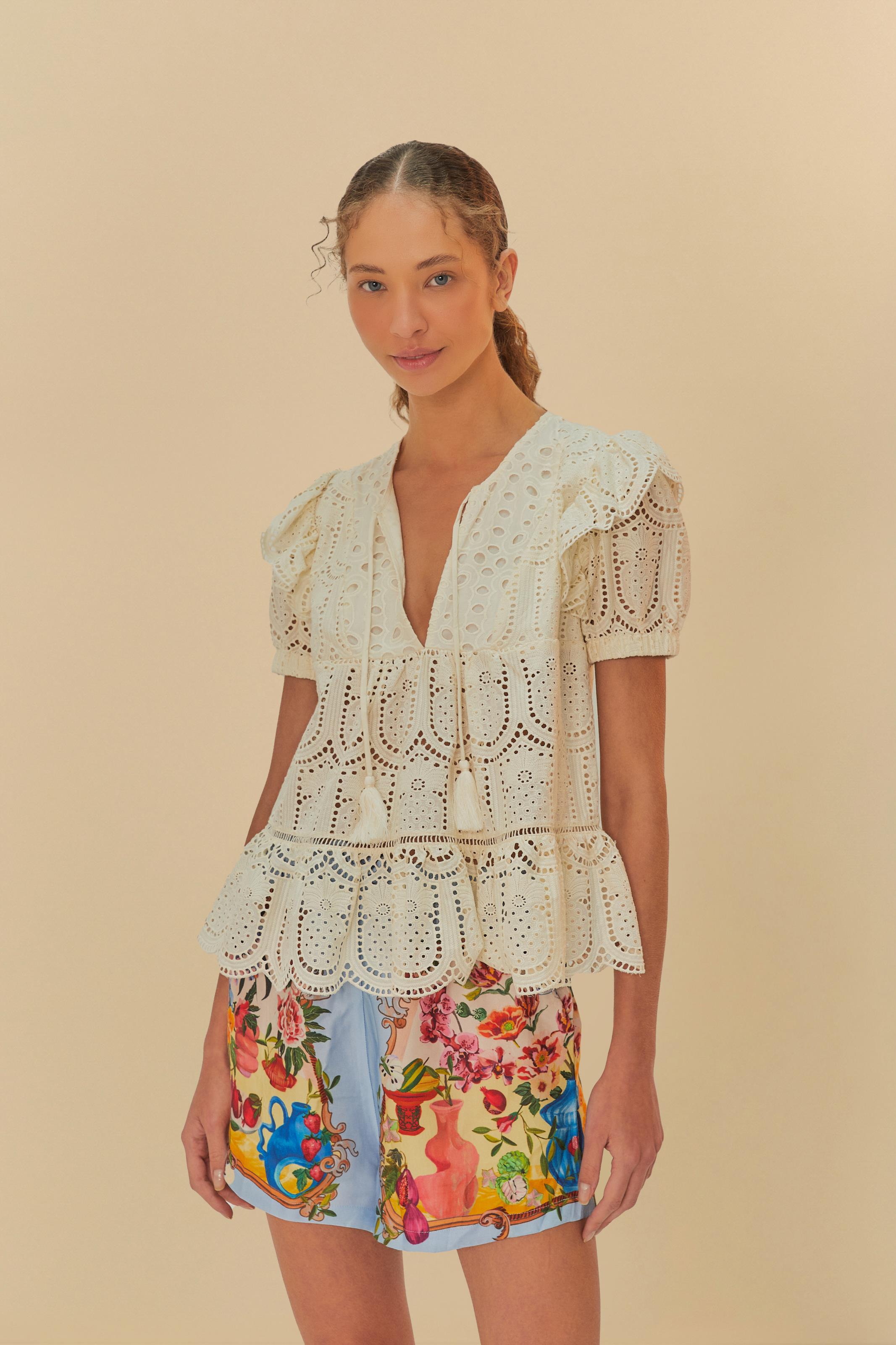 Short Estampado Mesa De Frutas