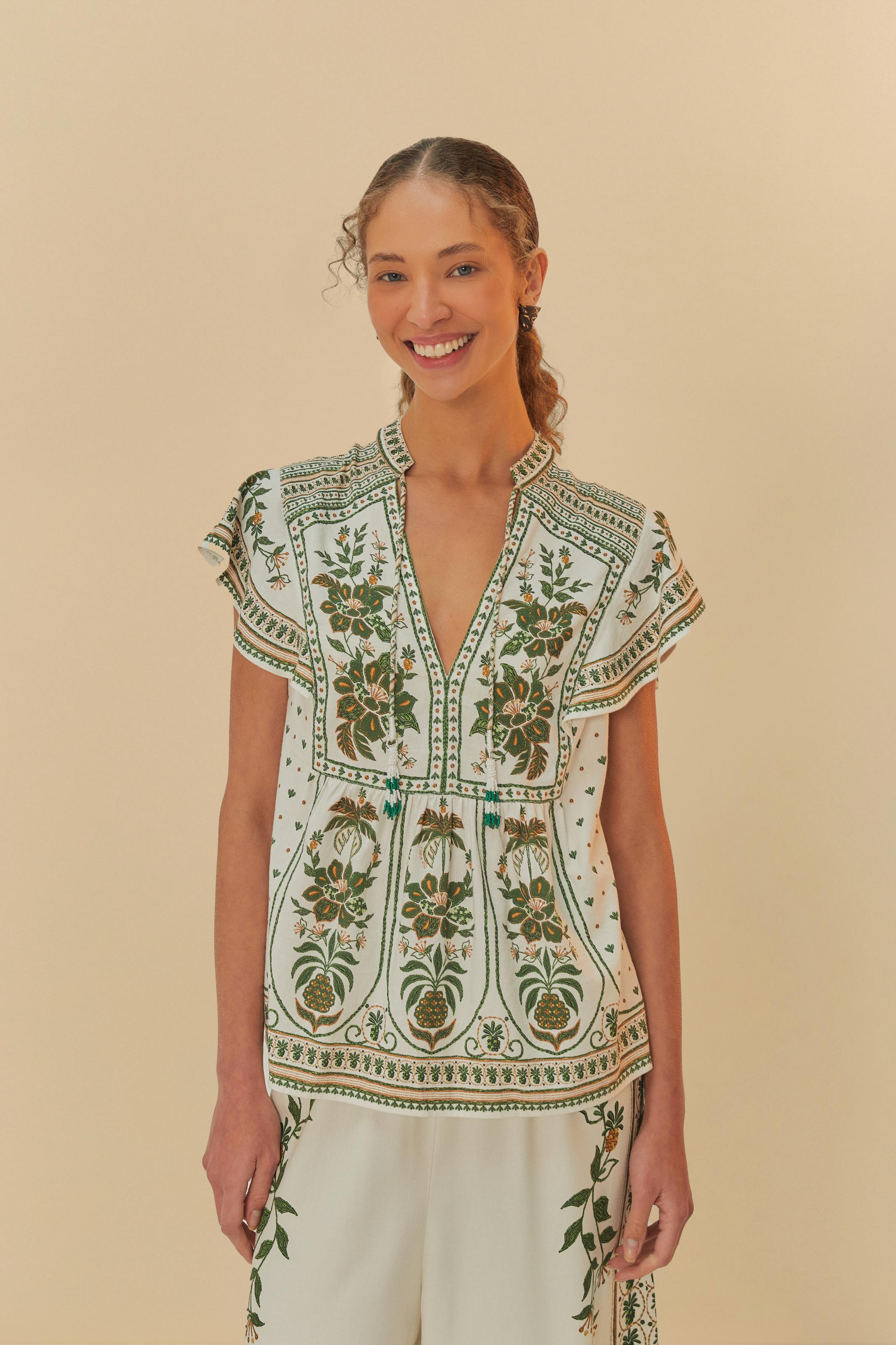 Blusa Bata Estampada Mari