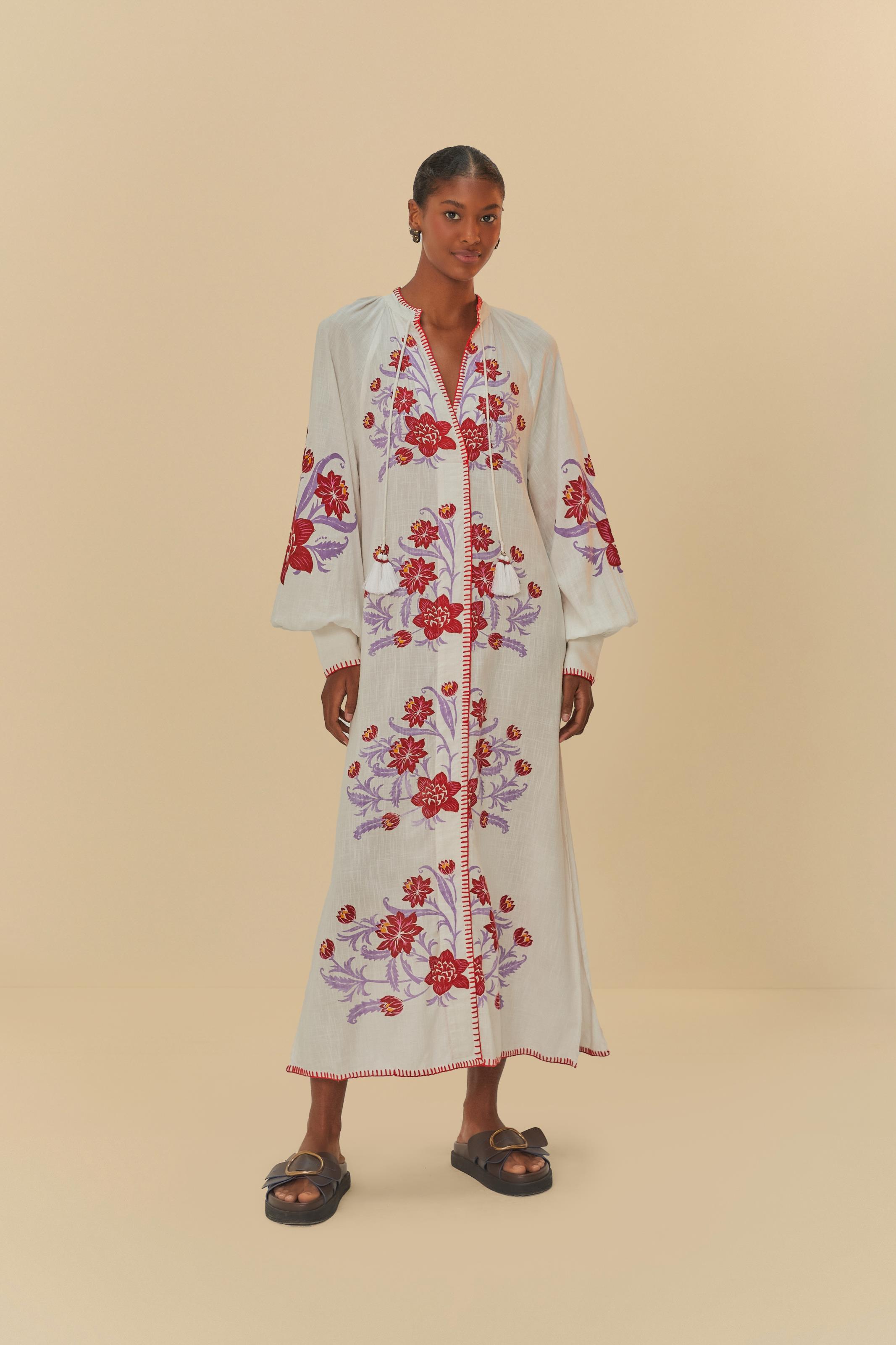 Vestido Cropped Manga Longa Estampado Lisboa