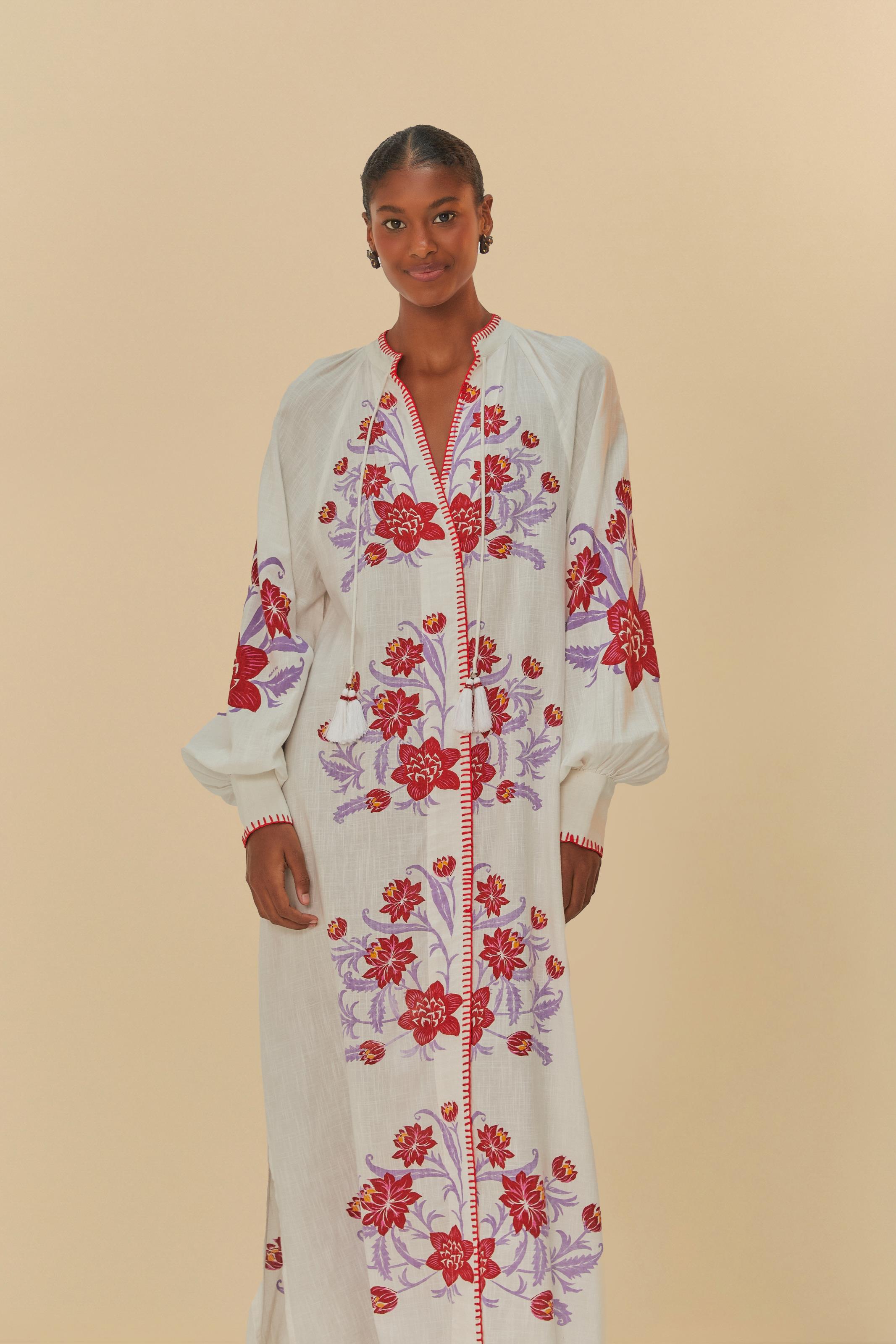 Vestido Cropped Manga Longa Estampado Lisboa