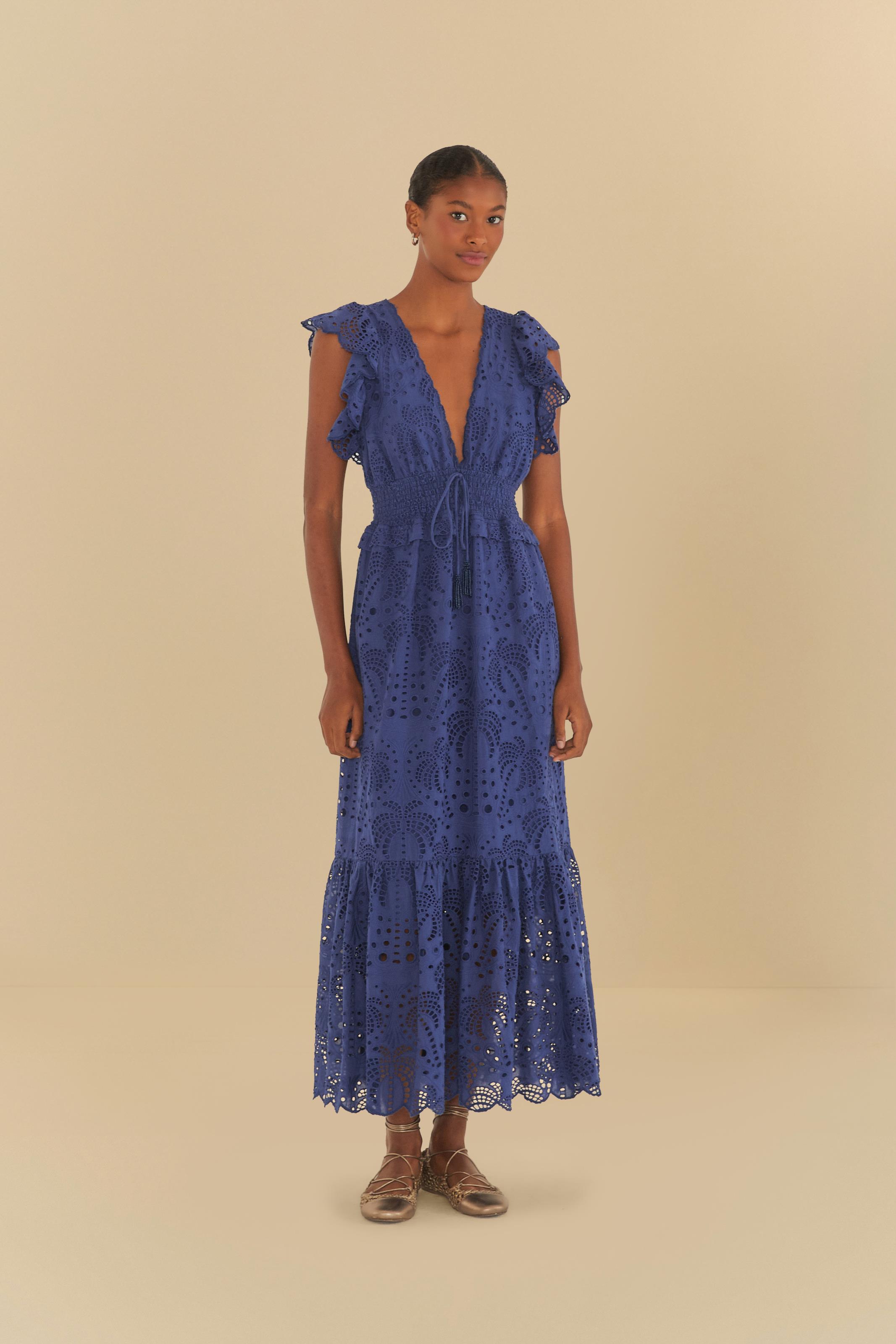 Vestido Laise Estampado Coqueiro Delicadeza