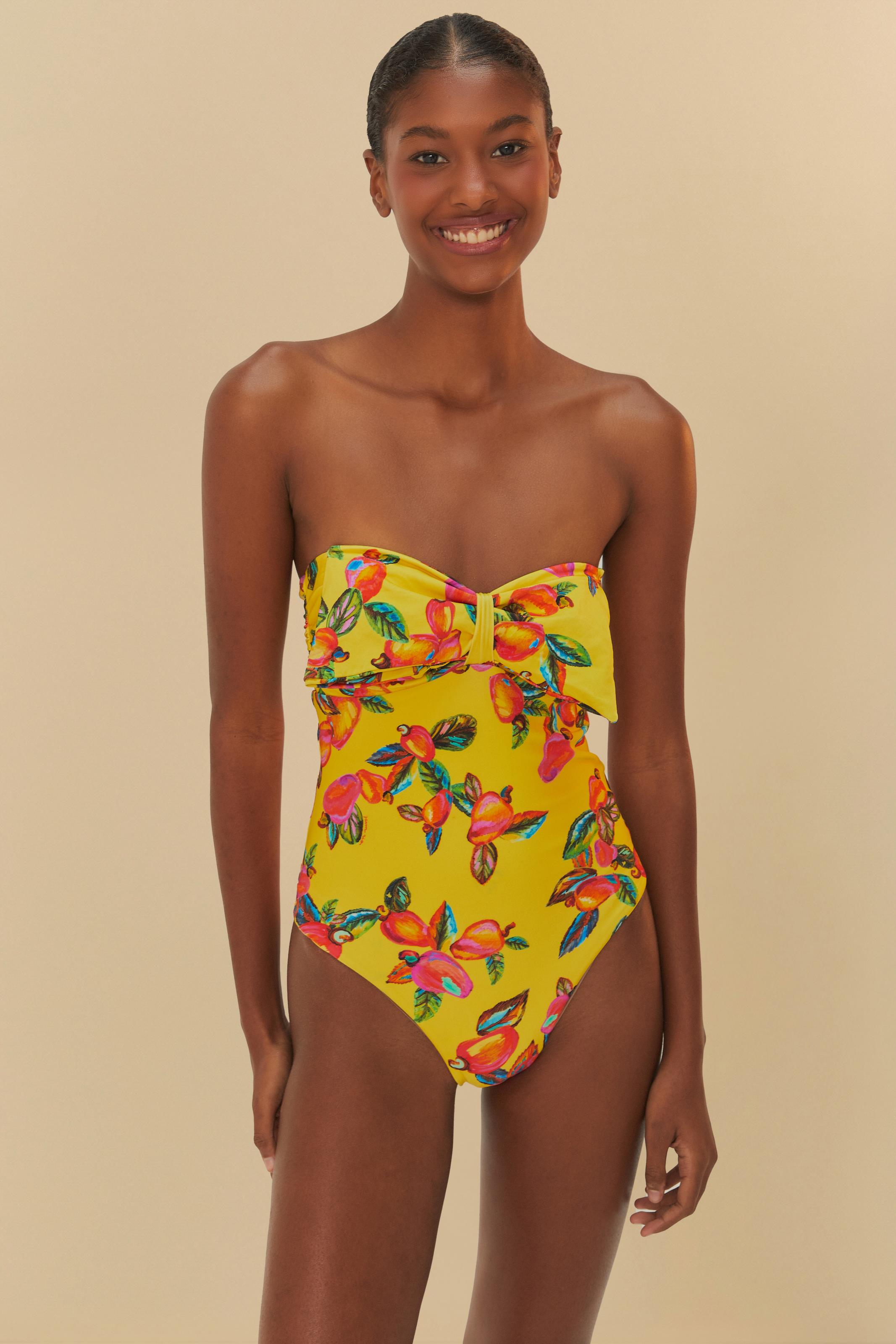 Maiô Estampado Laços Caju Céu