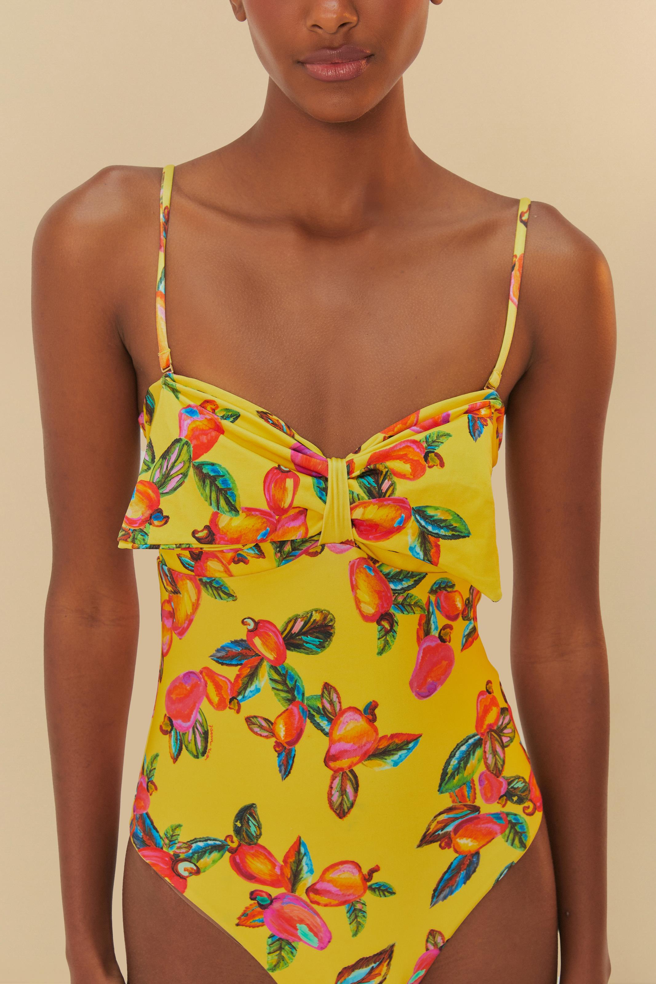 Maiô Estampado Laços Caju Céu
